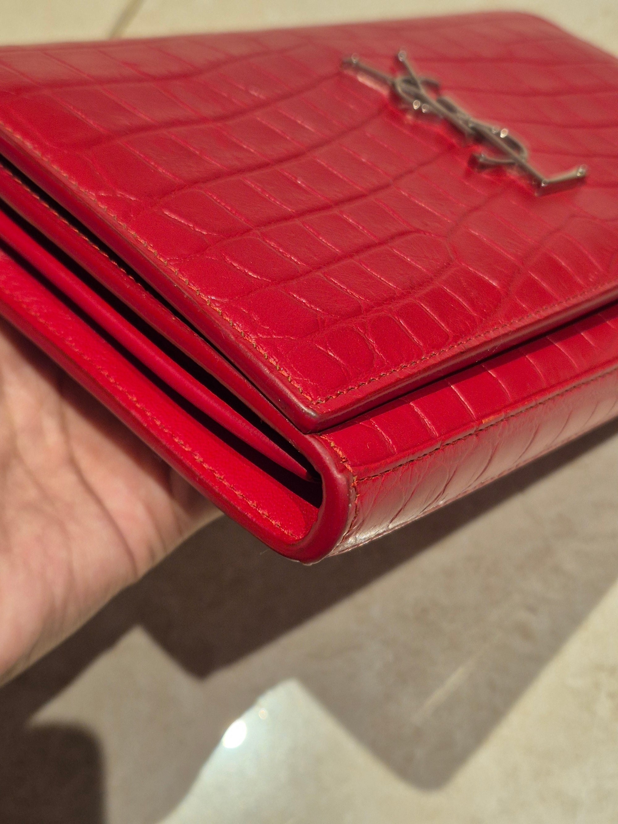 Saint Laurent Wallet On Chain Croco