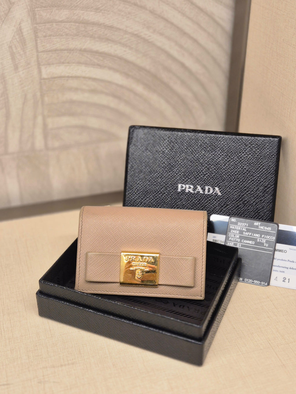 Prada Card Wallet Cameo