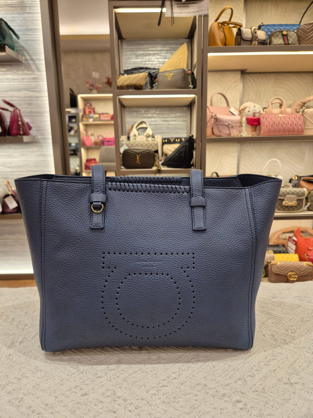 Salvatore Ferragamo Zip Totebag Blue