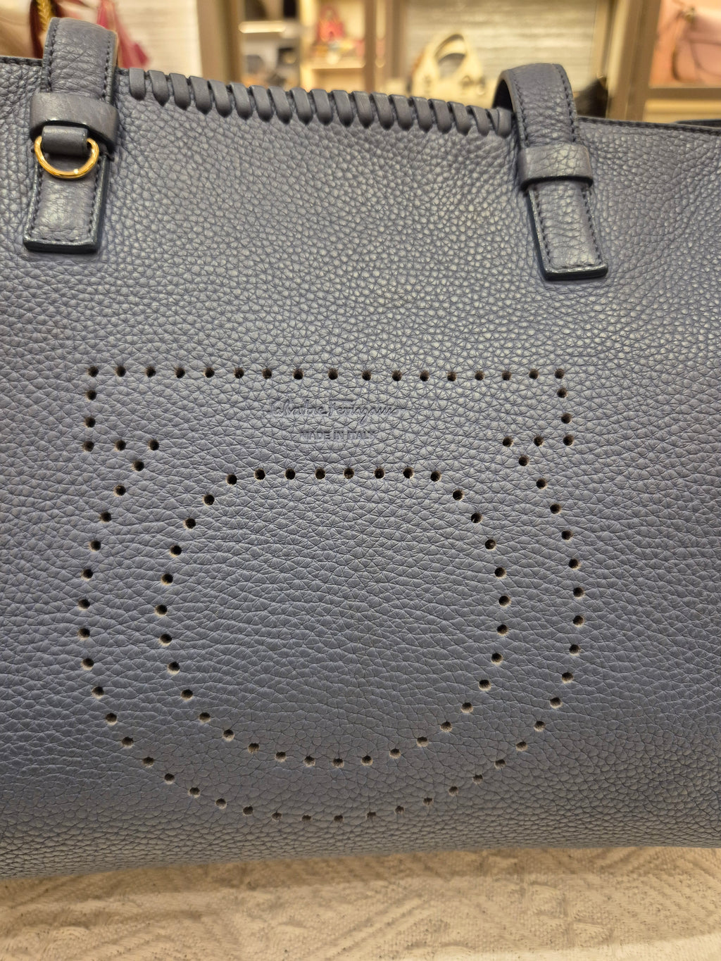Salvatore Ferragamo Zip Totebag Blue