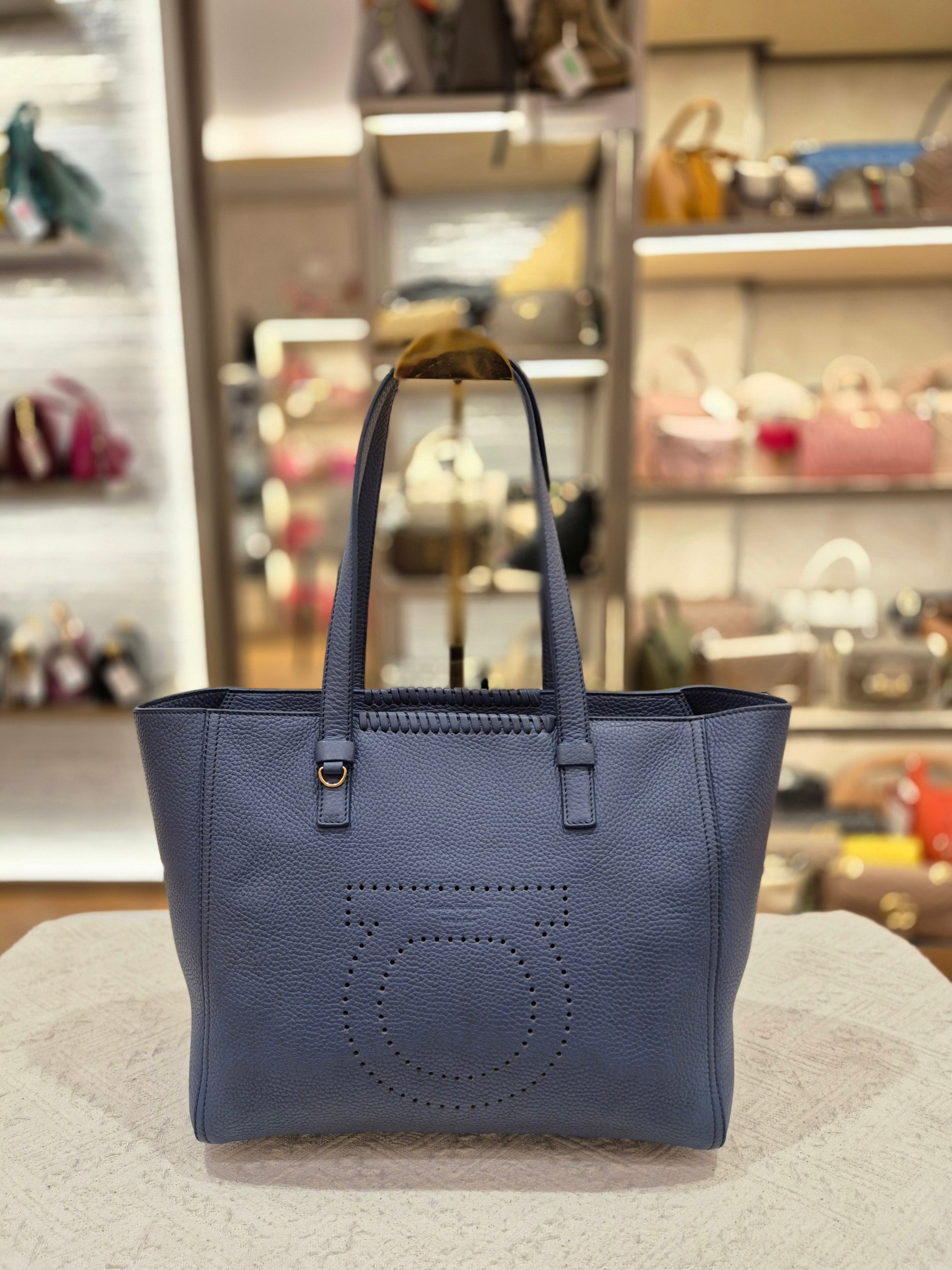 Salvatore Ferragamo Zip Totebag Blue