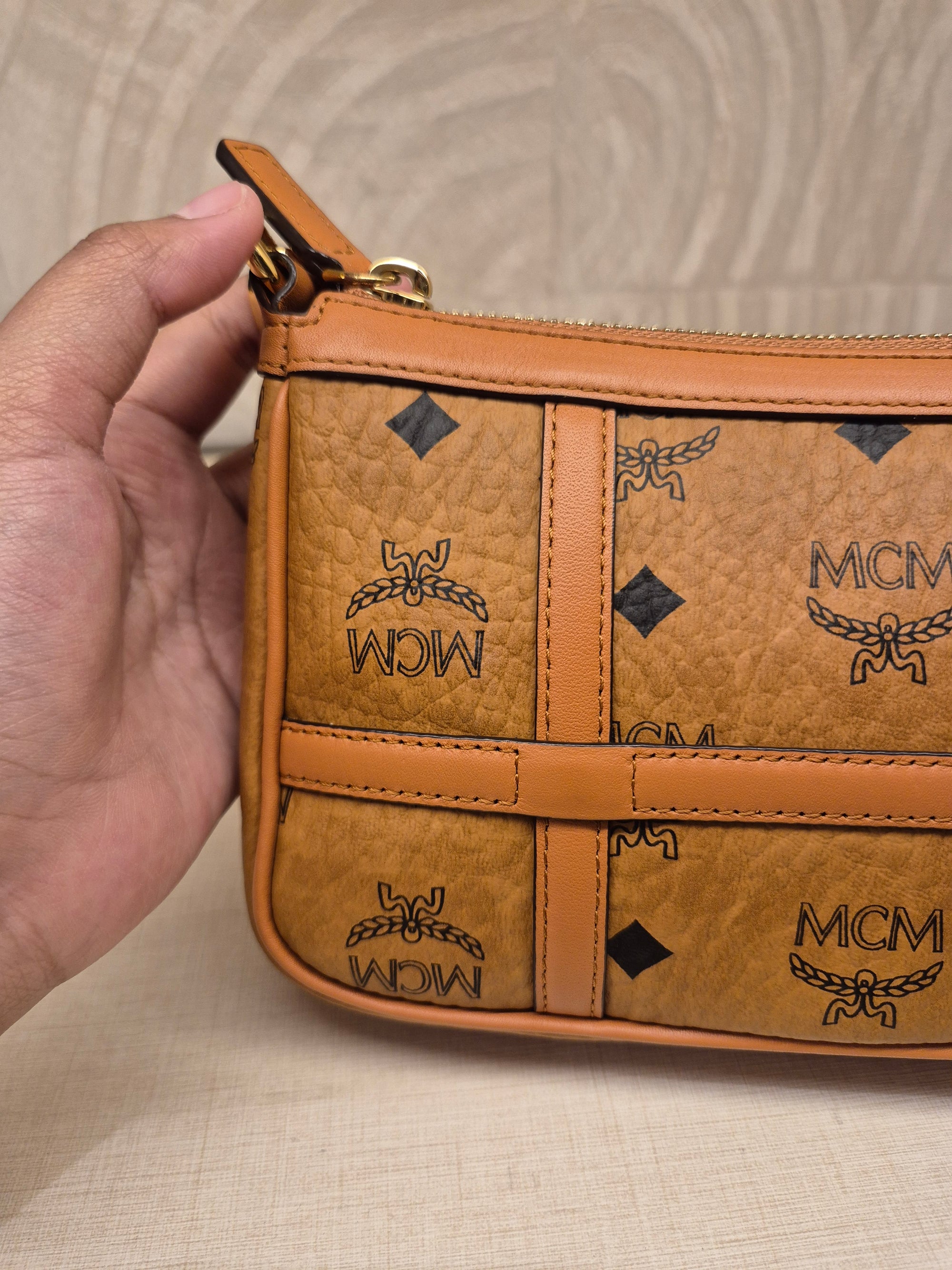 MCM Mini Delmy Visetos Cognac