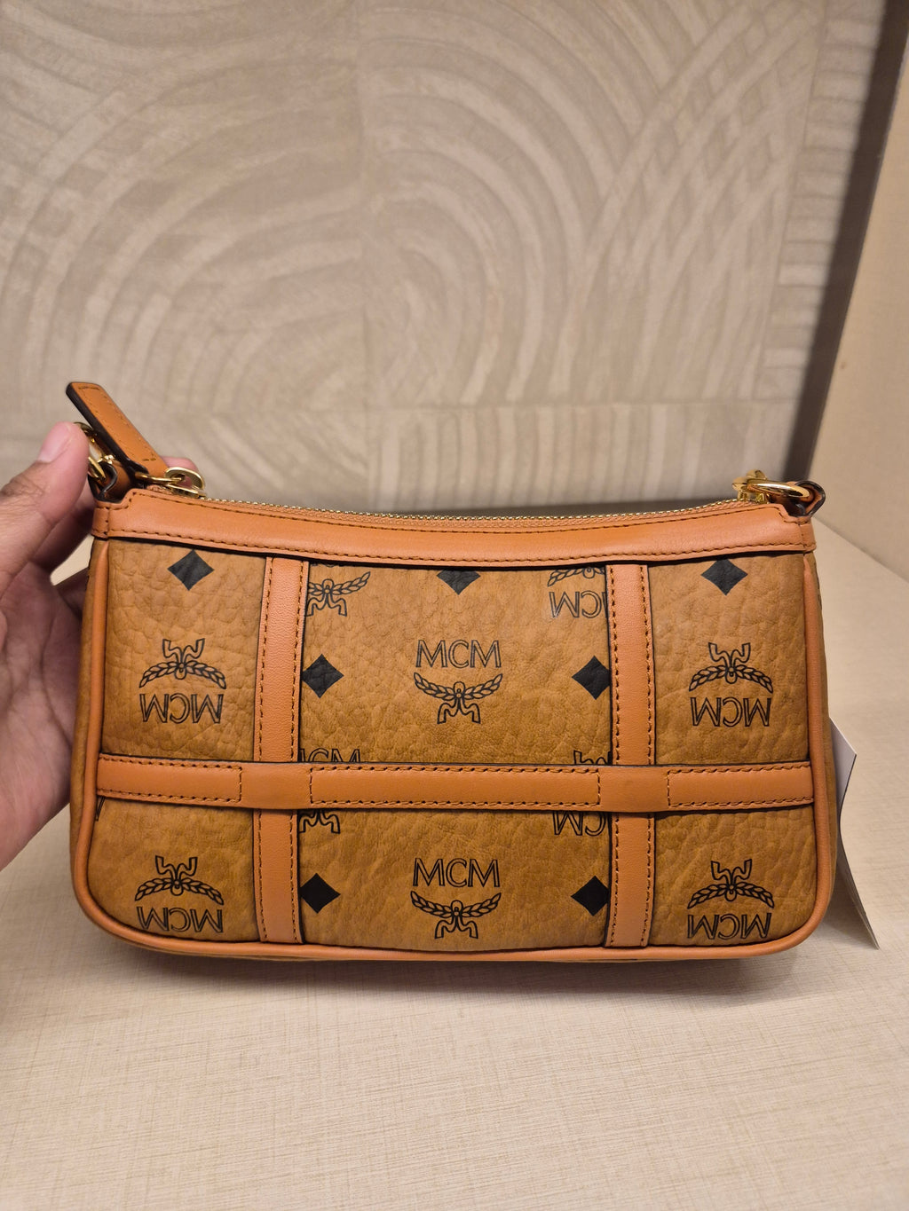 MCM Mini Delmy Visetos Cognac