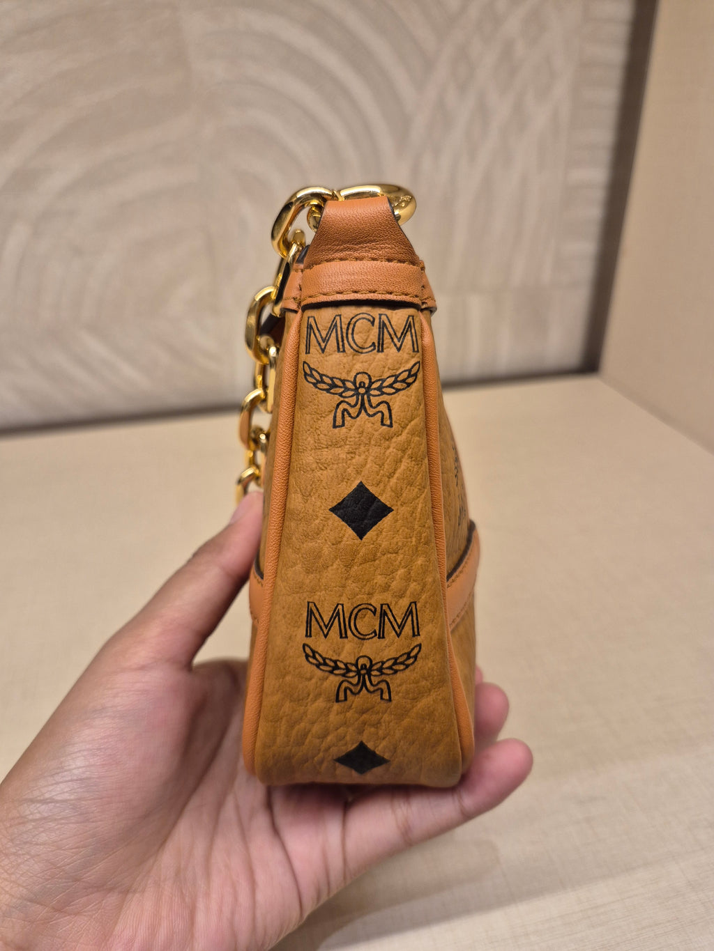 MCM Mini Delmy Visetos Cognac
