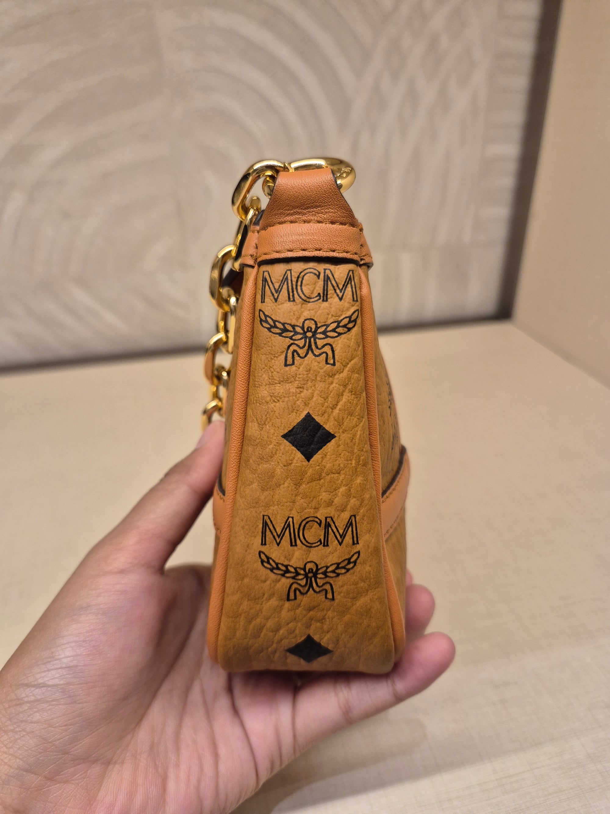 MCM Mini Delmy Visetos Cognac