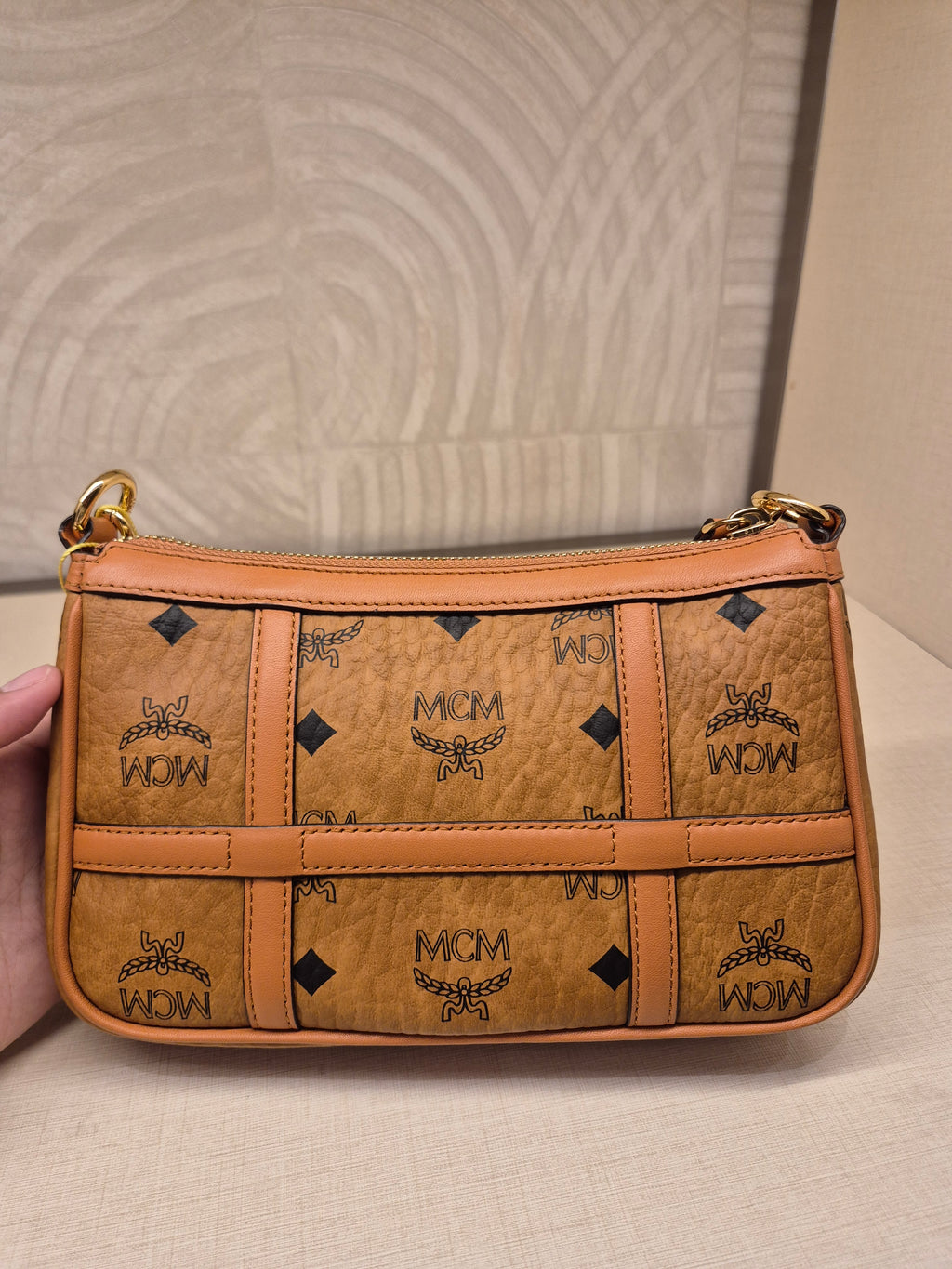 MCM Mini Delmy Visetos Cognac