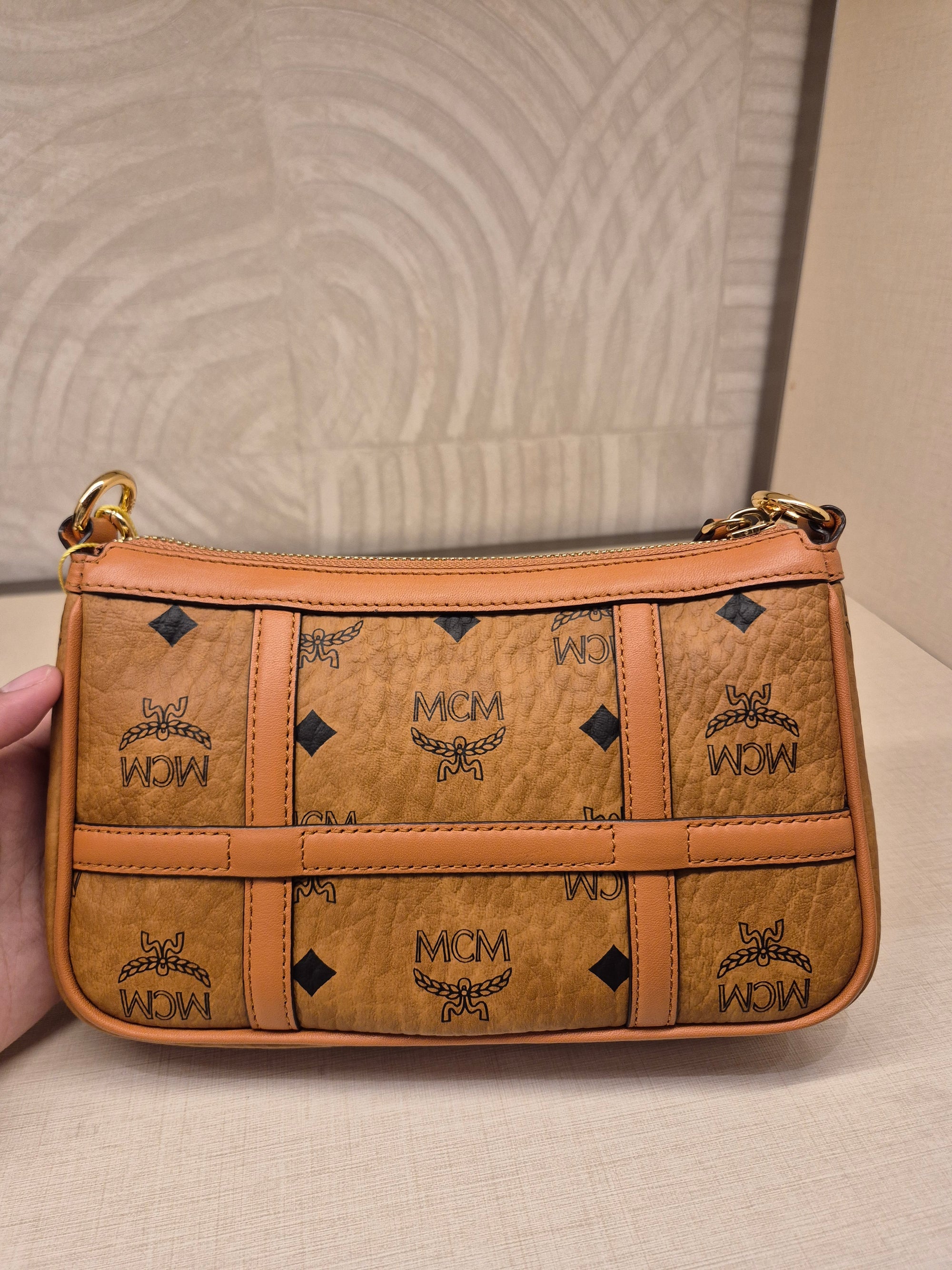 MCM Mini Delmy Visetos Cognac