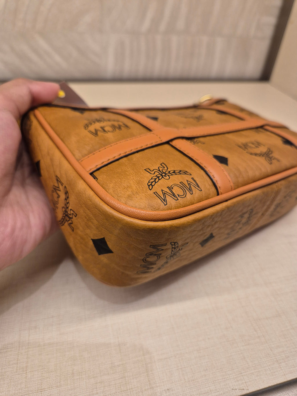 MCM Mini Delmy Visetos Cognac