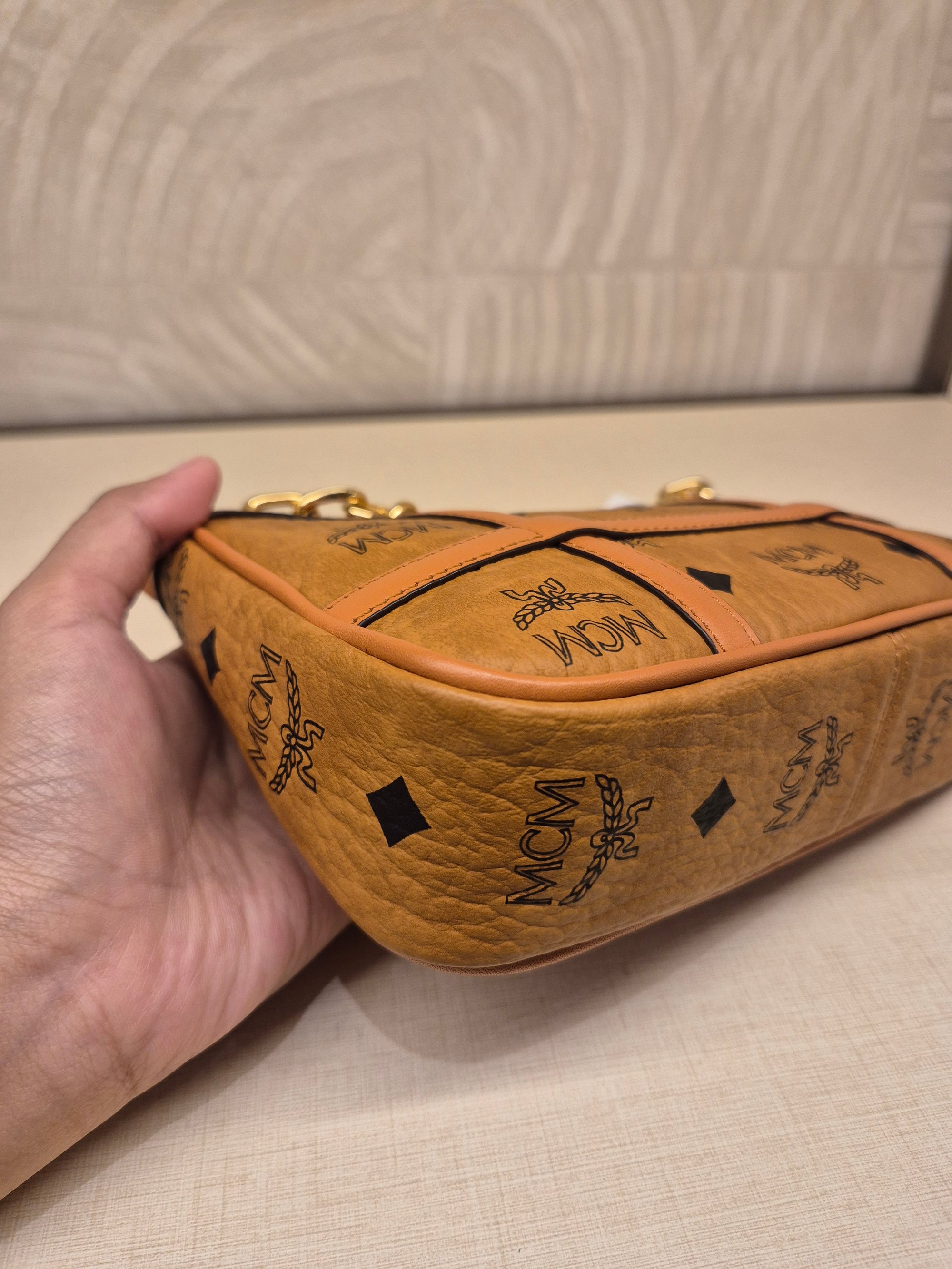 MCM Mini Delmy Visetos Cognac