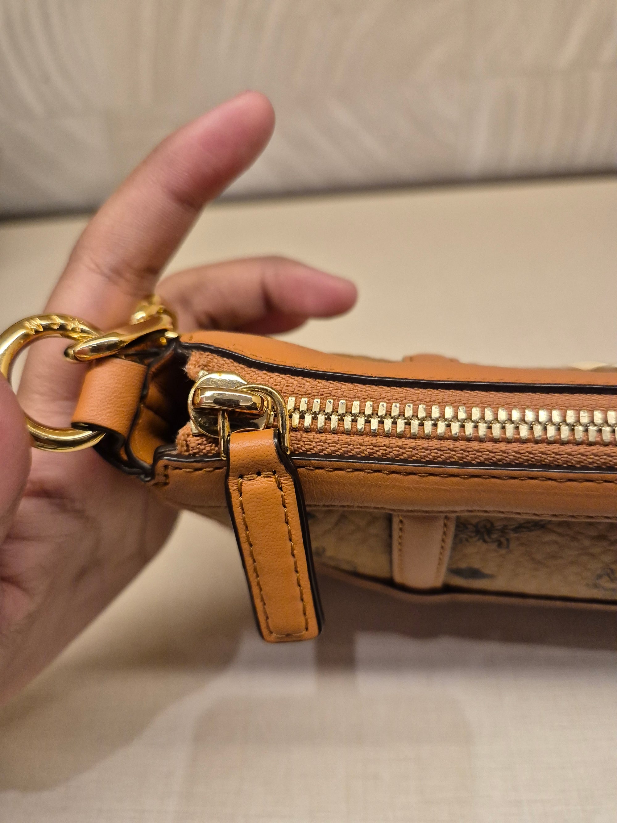 MCM Mini Delmy Visetos Cognac