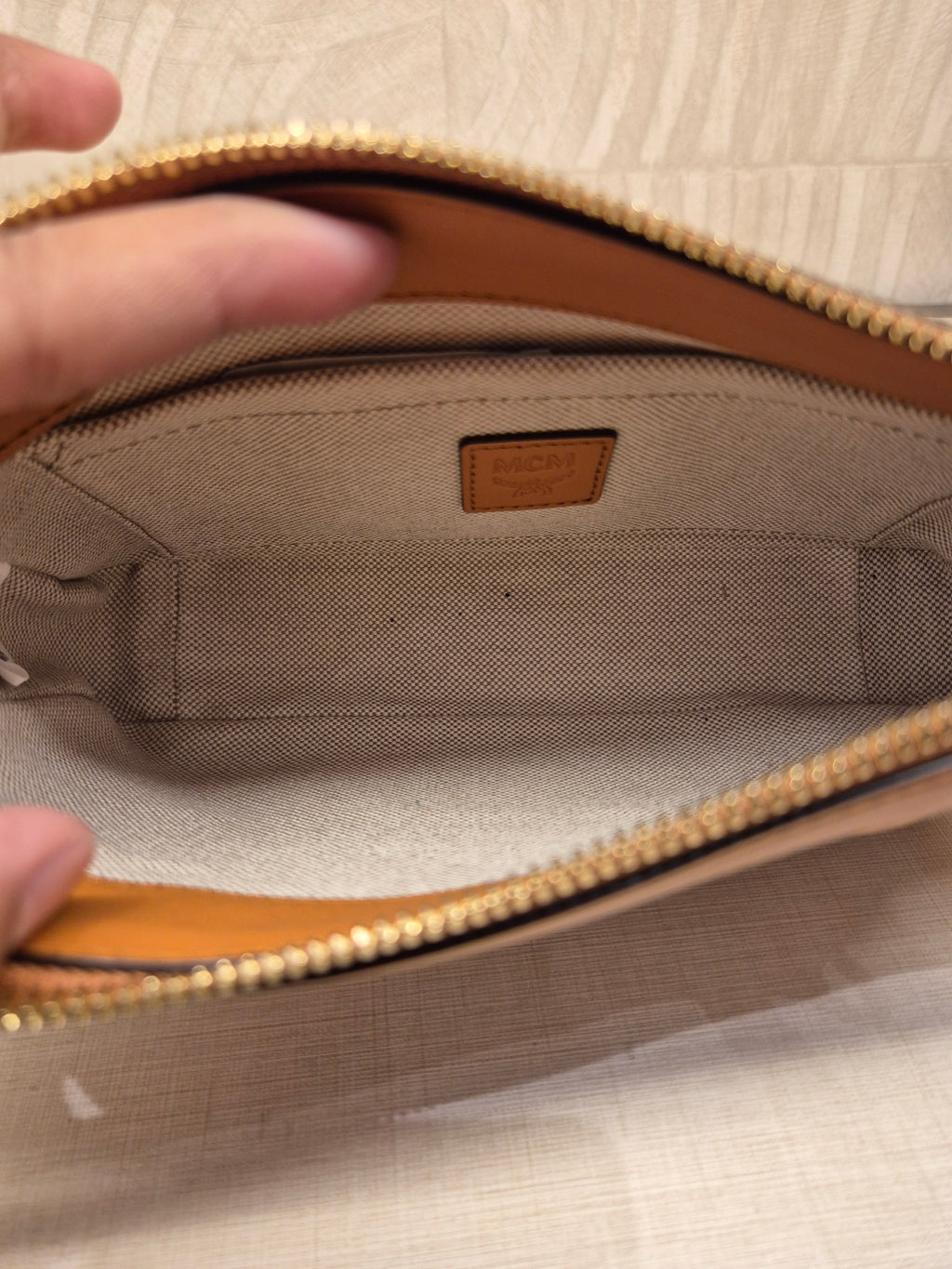 MCM Mini Delmy Visetos Cognac