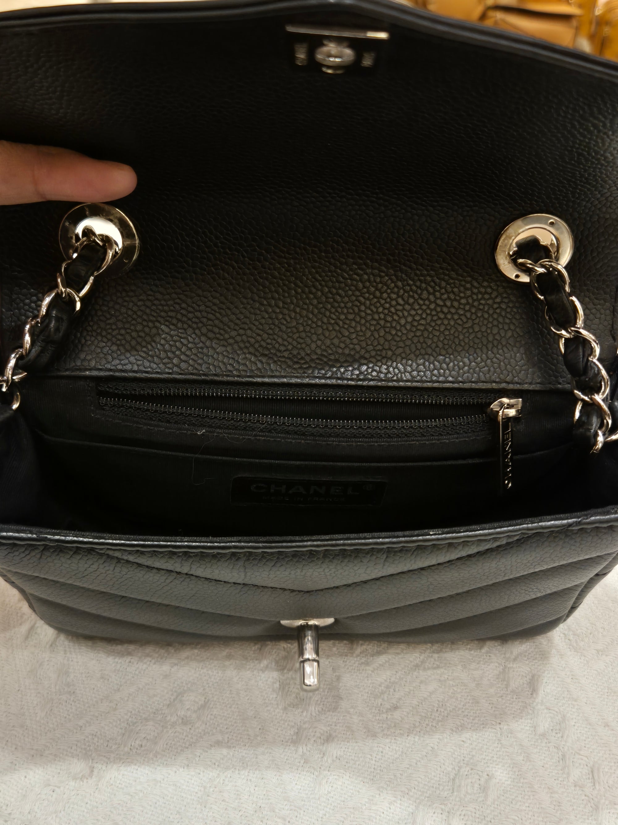 Chanel Mini Flap Chevron Black