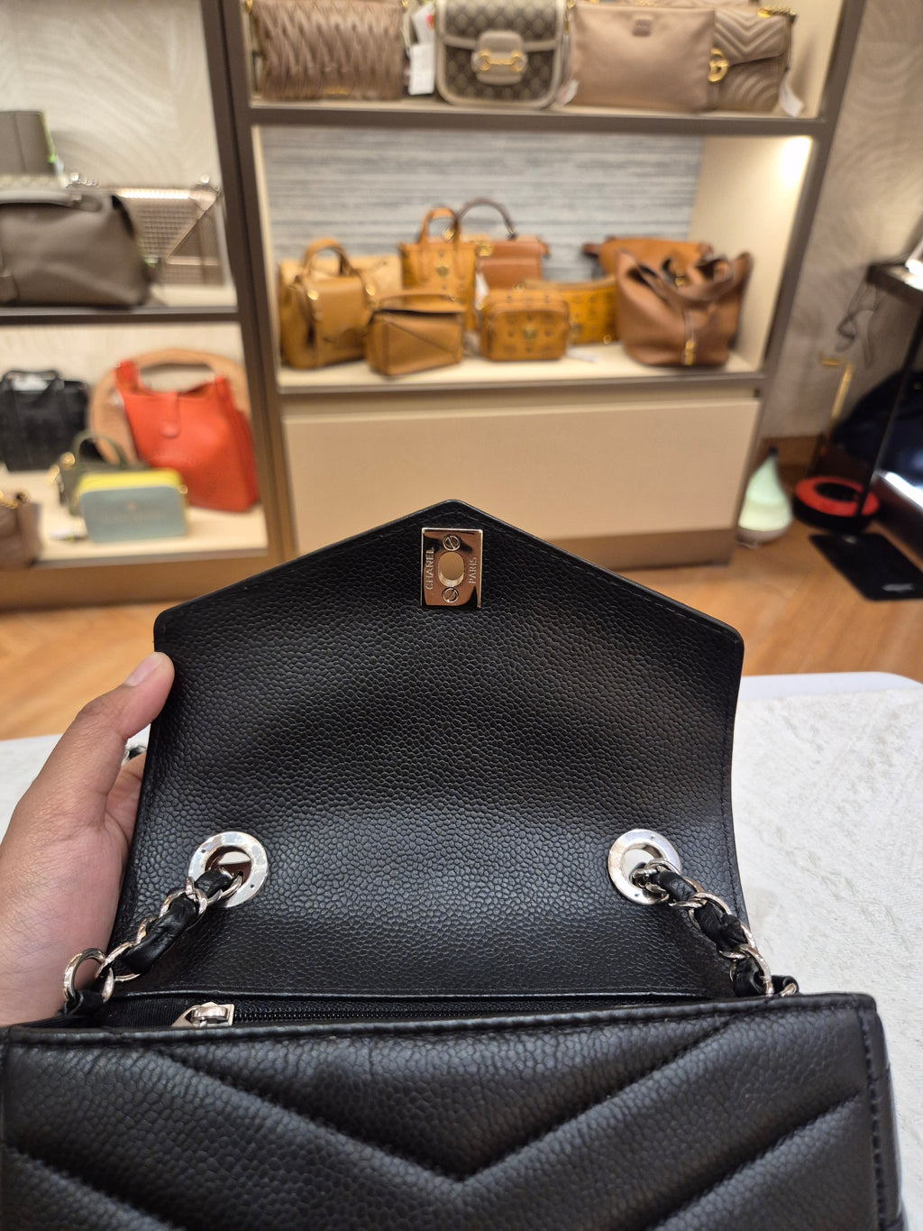 Chanel Mini Flap Chevron Black