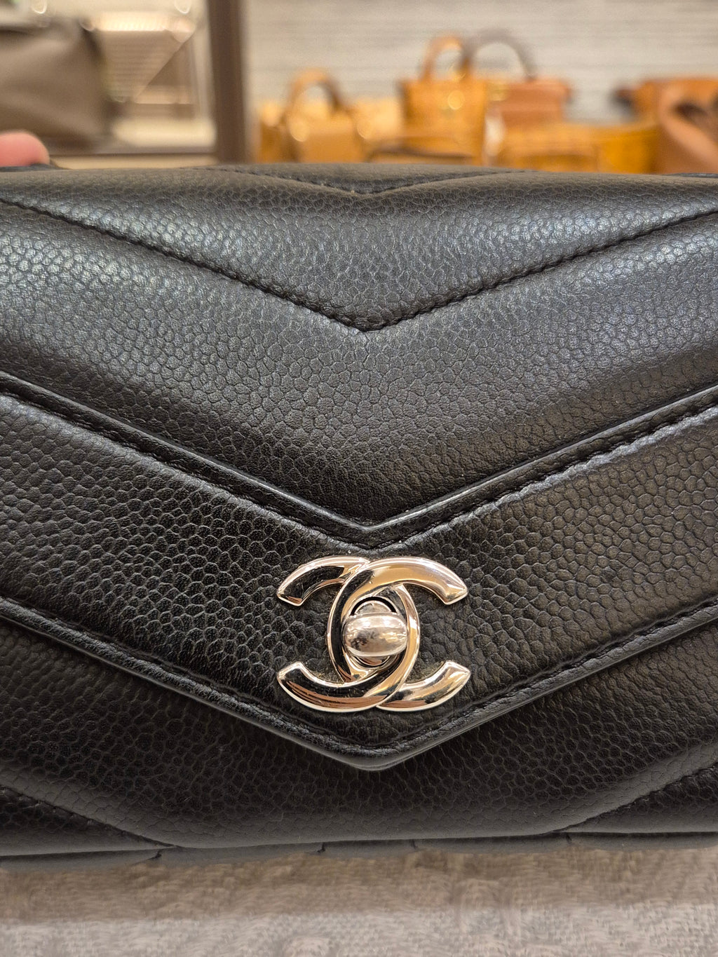 Chanel Mini Flap Chevron Black