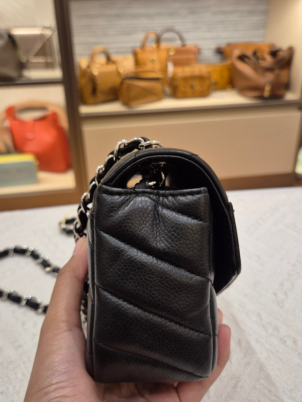 Chanel Mini Flap Chevron Black