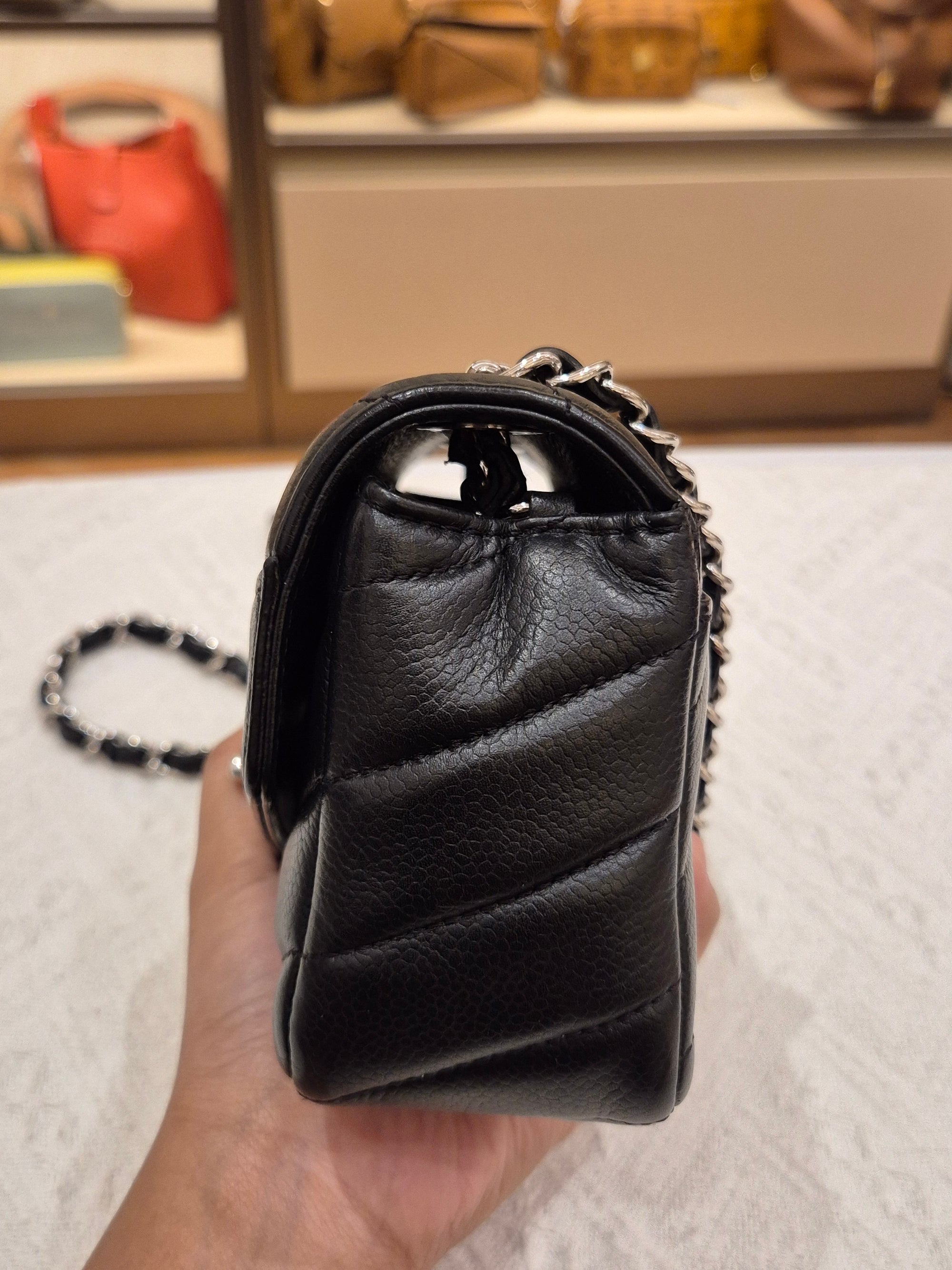 Chanel Mini Flap Chevron Black