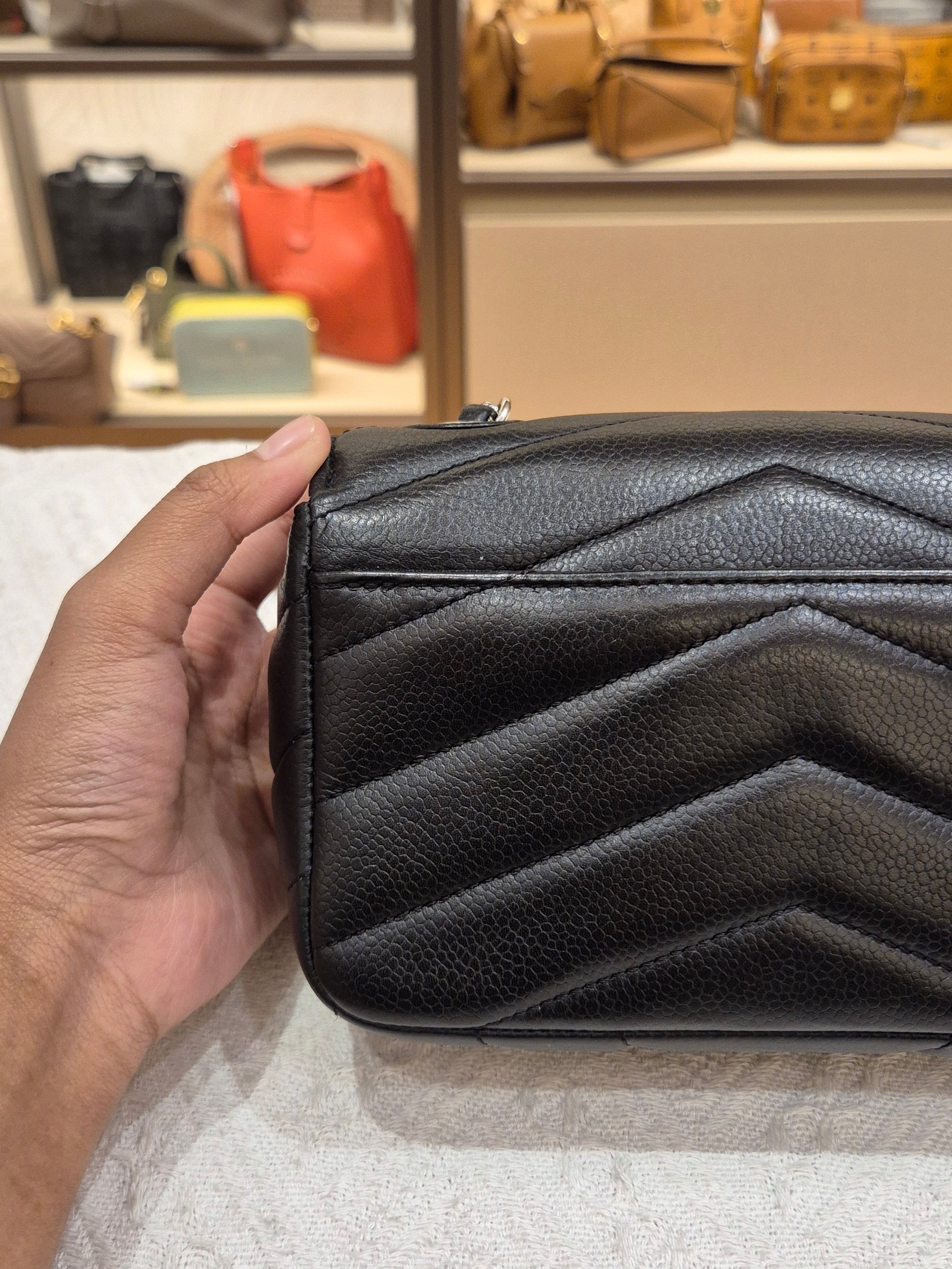 Chanel Mini Flap Chevron Black