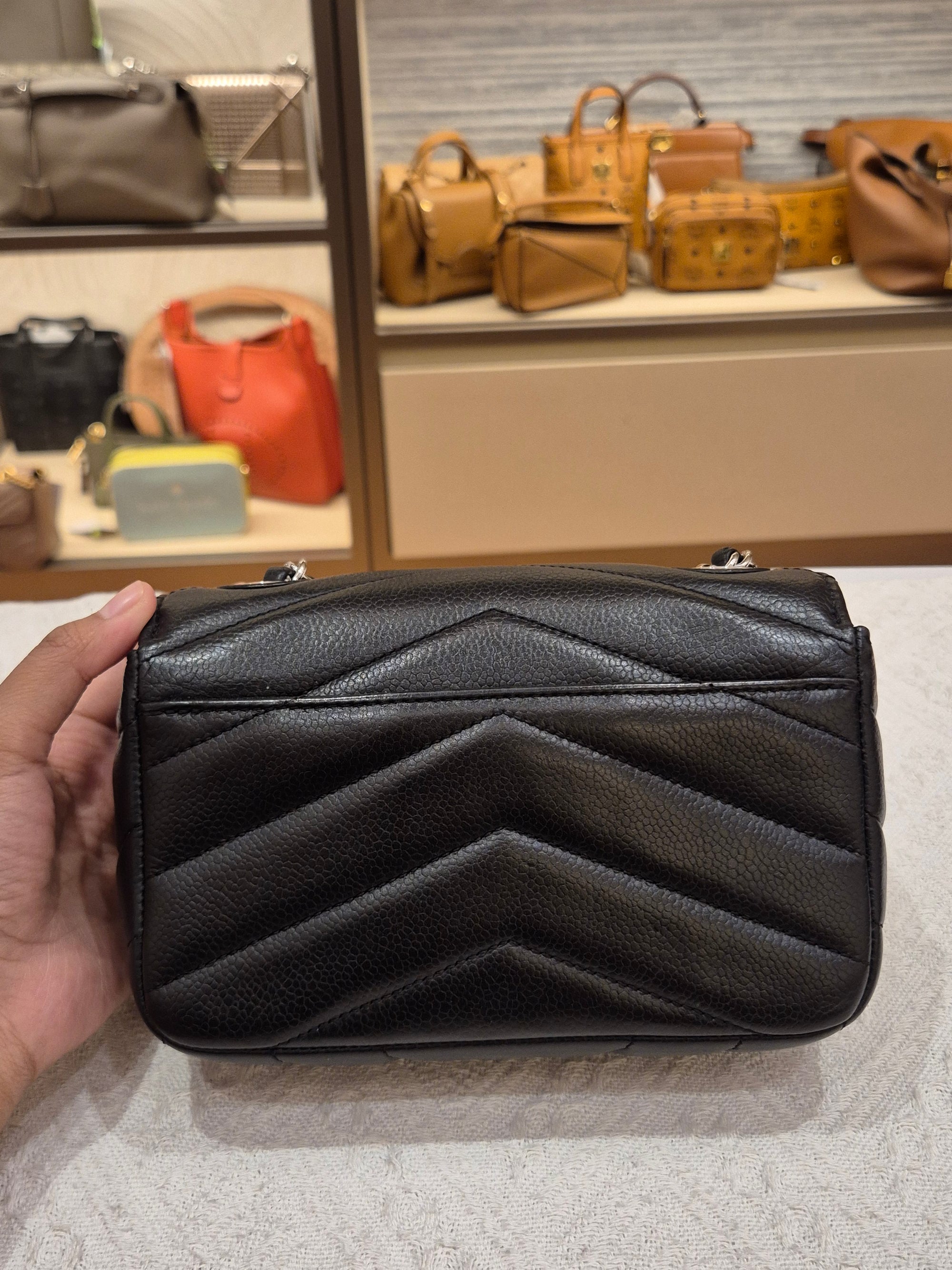 Chanel Mini Flap Chevron Black