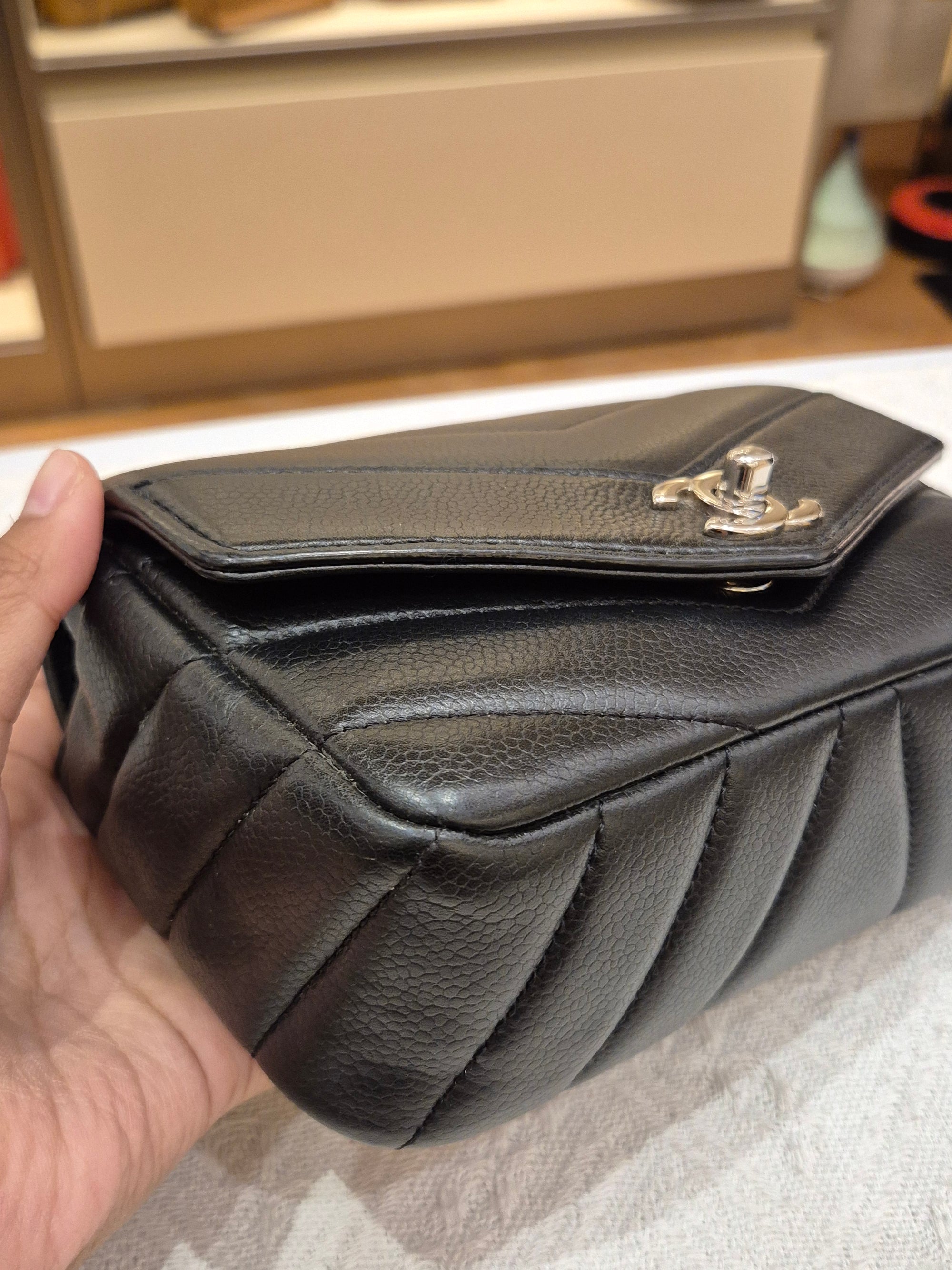 Chanel Mini Flap Chevron Black