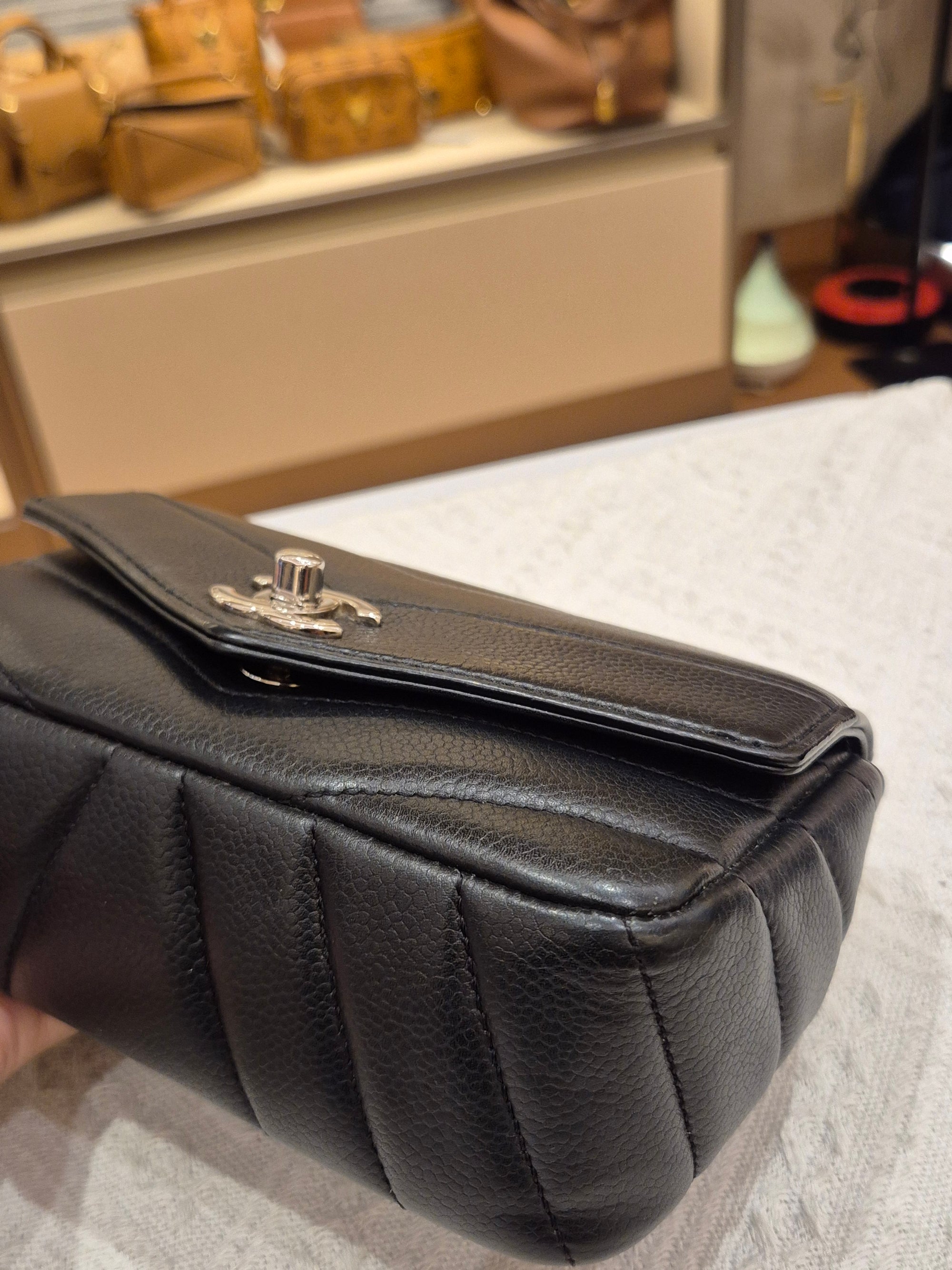 Chanel Mini Flap Chevron Black