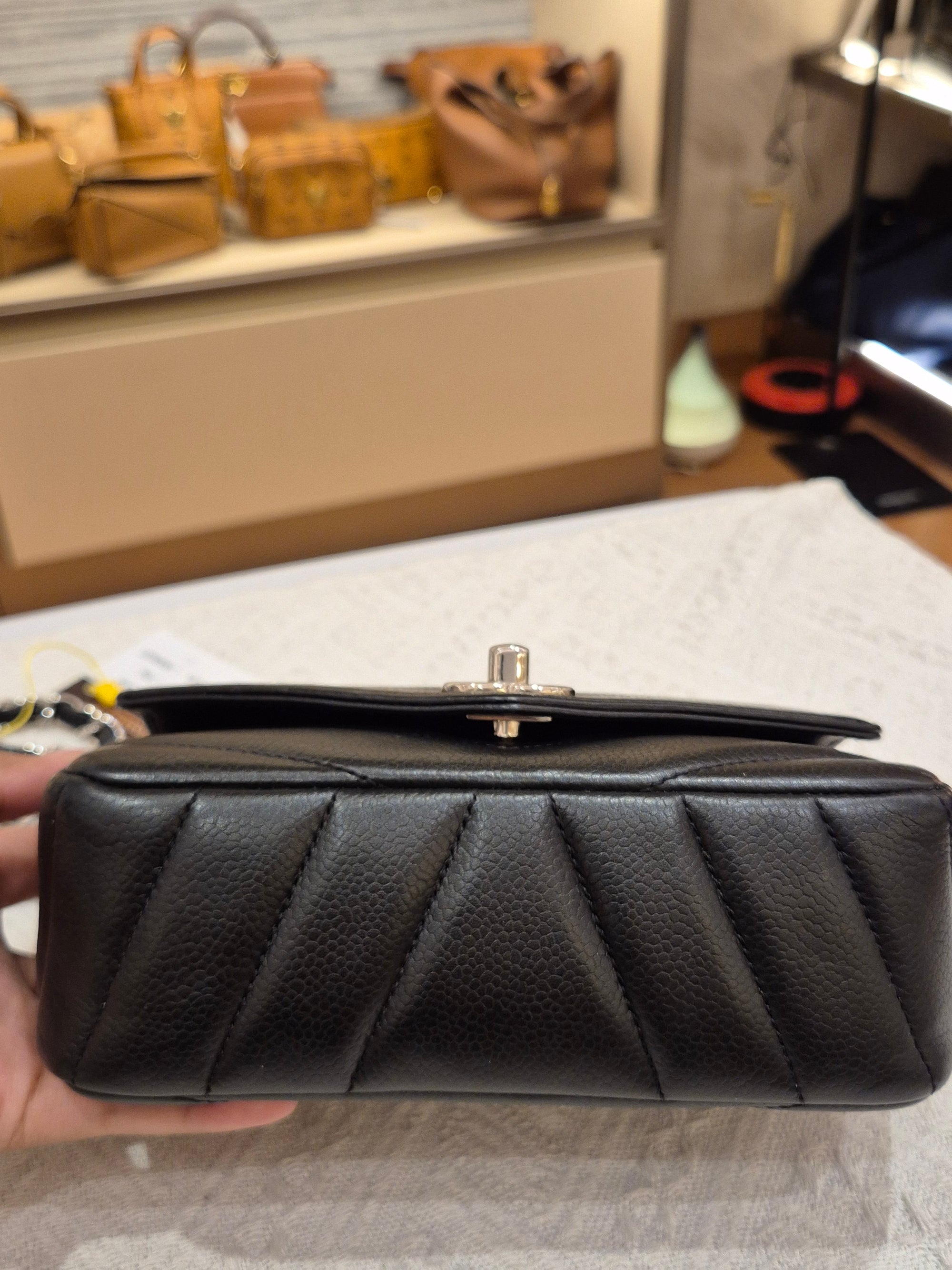 Chanel Mini Flap Chevron Black