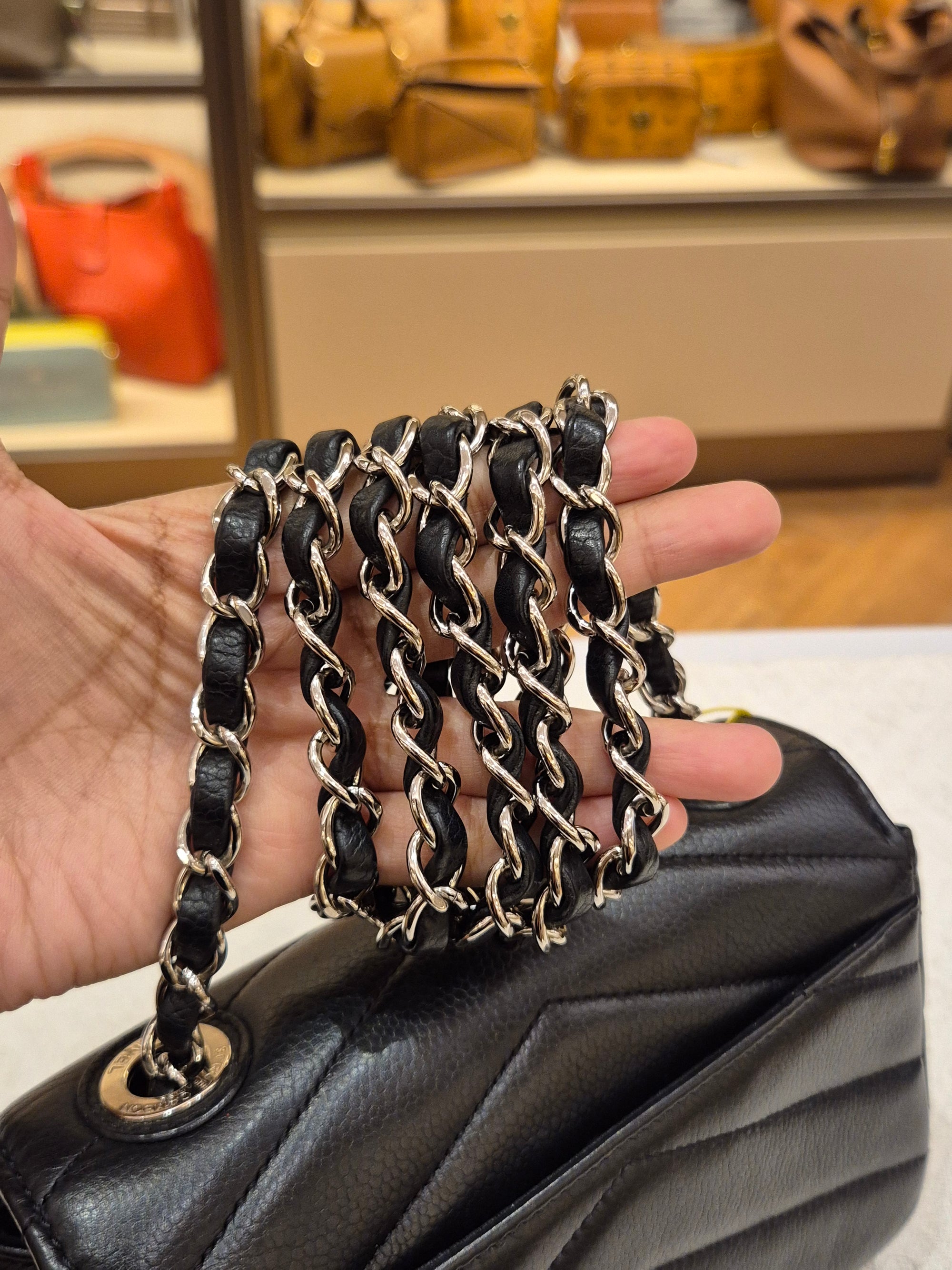Chanel Mini Flap Chevron Black