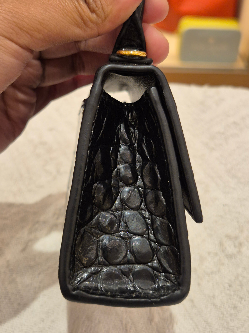 Balenciaga Hourglas Super Mini Croco
