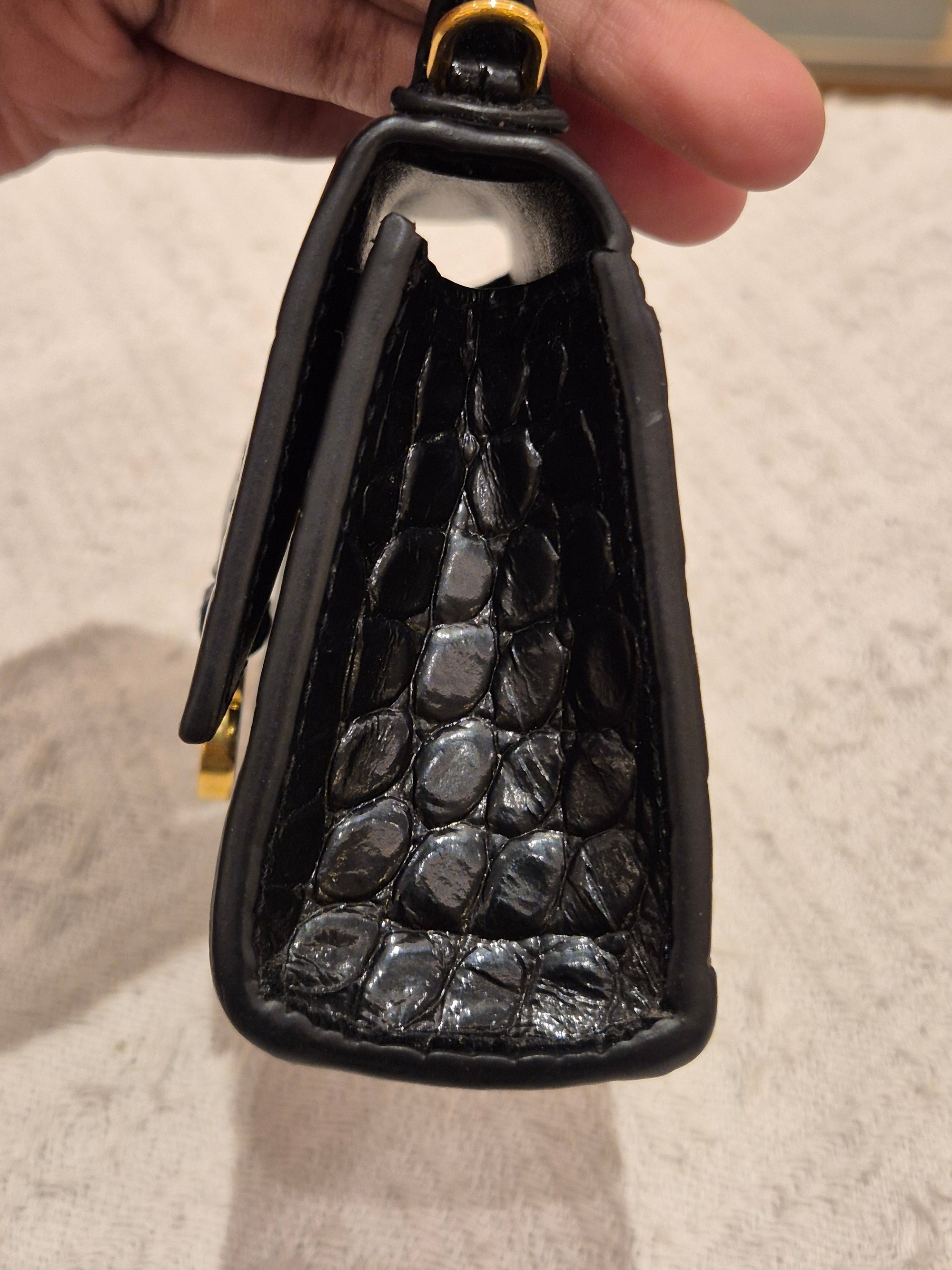Balenciaga Hourglas Super Mini Croco