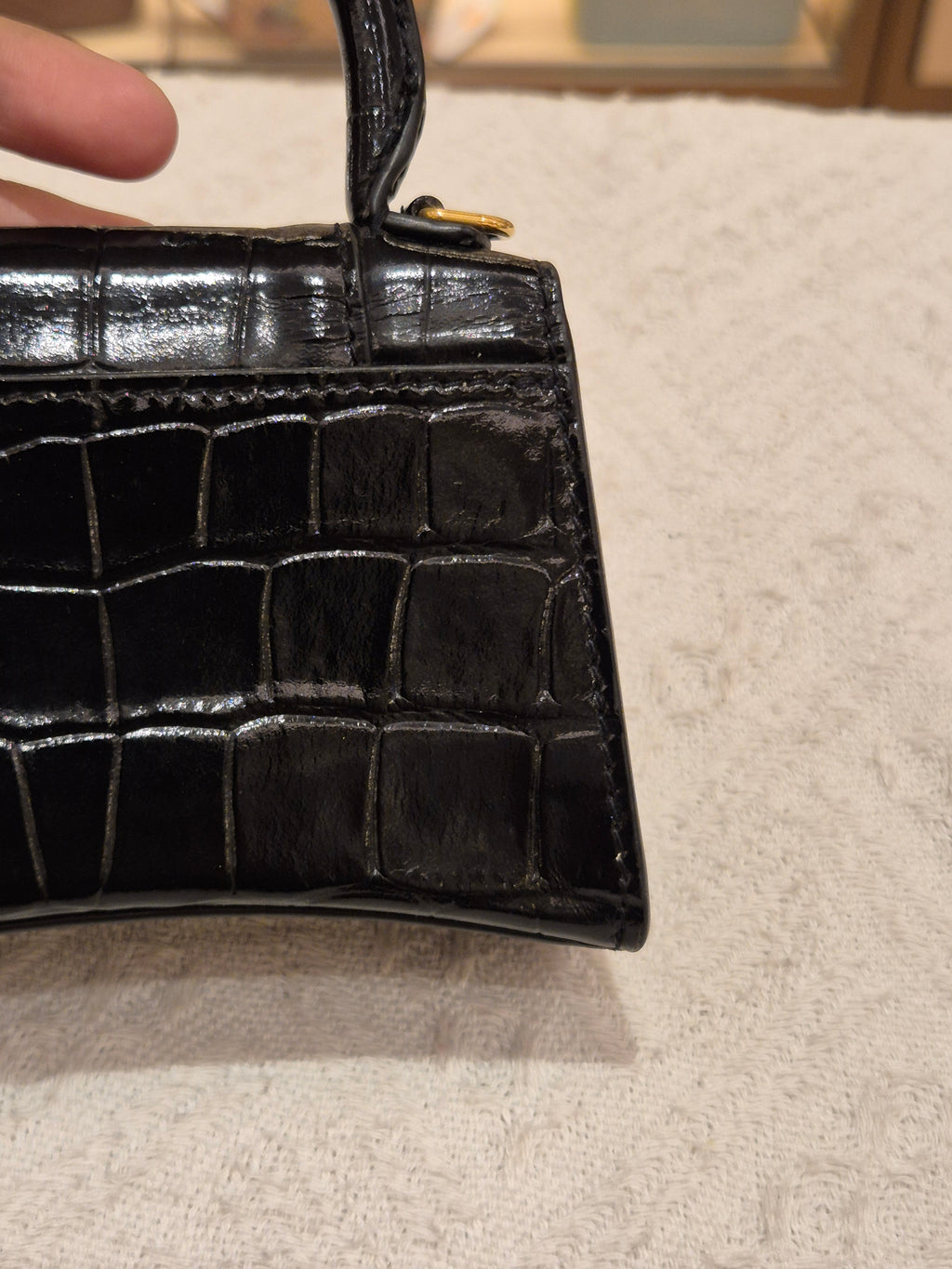 Balenciaga Hourglas Super Mini Croco