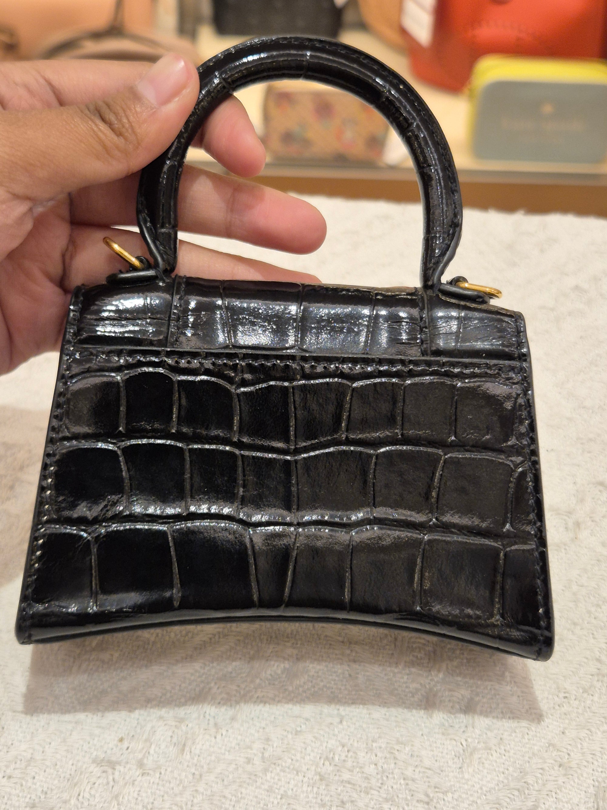 Balenciaga Hourglas Super Mini Croco