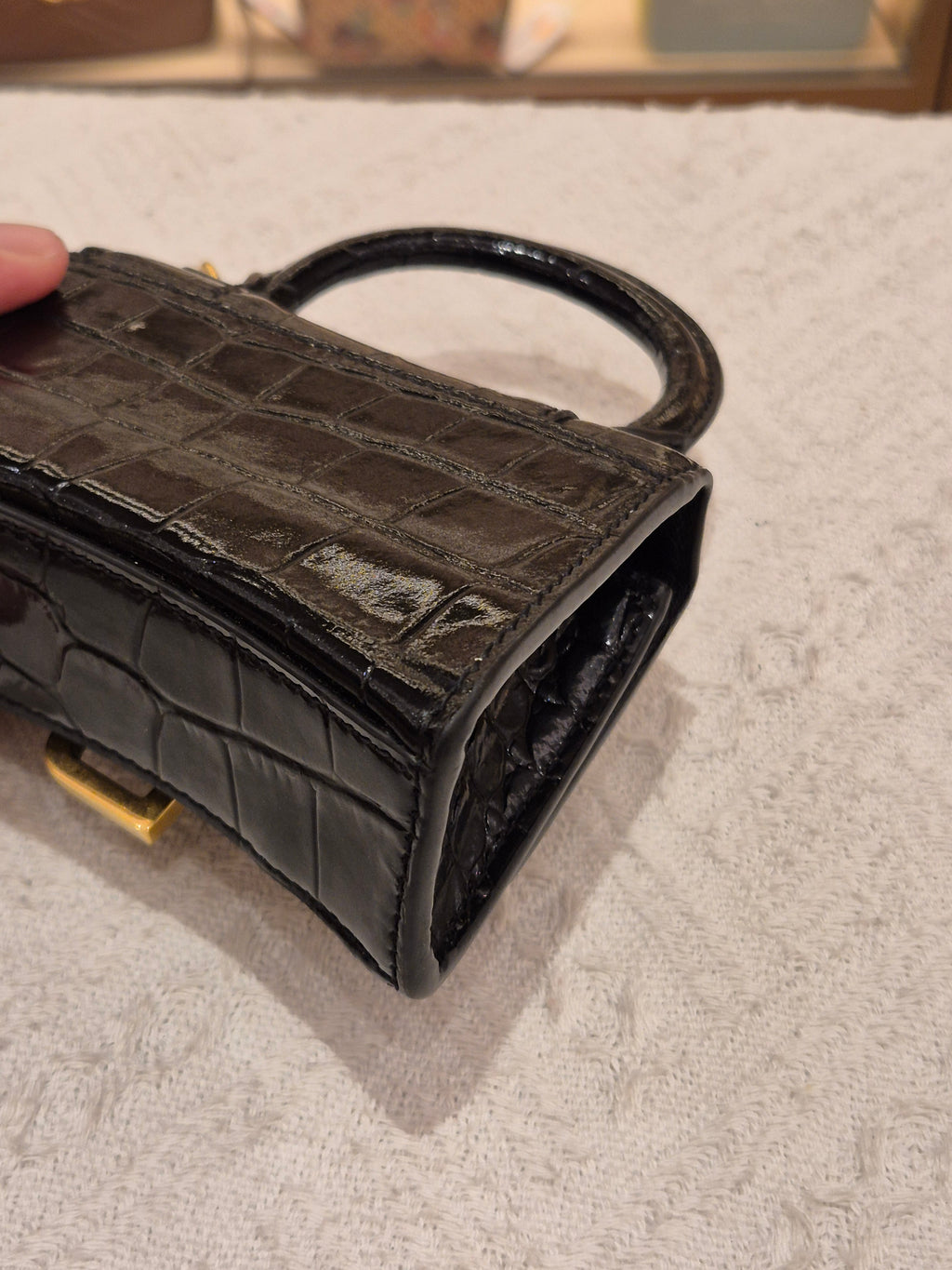 Balenciaga Hourglas Super Mini Croco