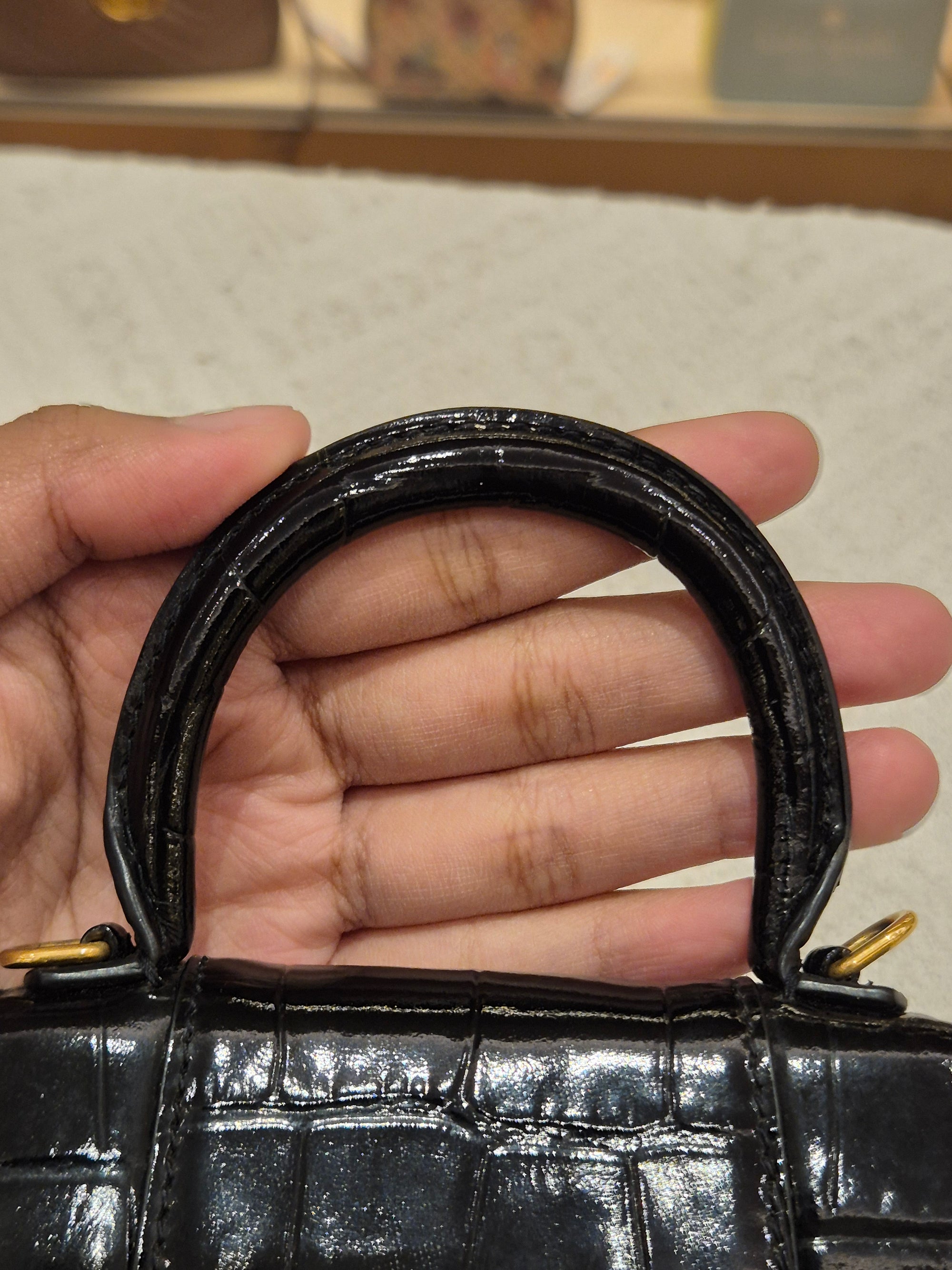 Balenciaga Hourglas Super Mini Croco