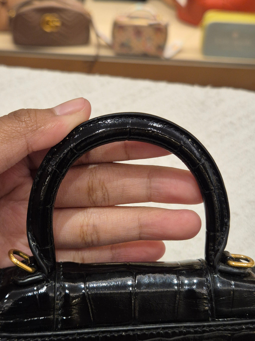 Balenciaga Hourglas Super Mini Croco