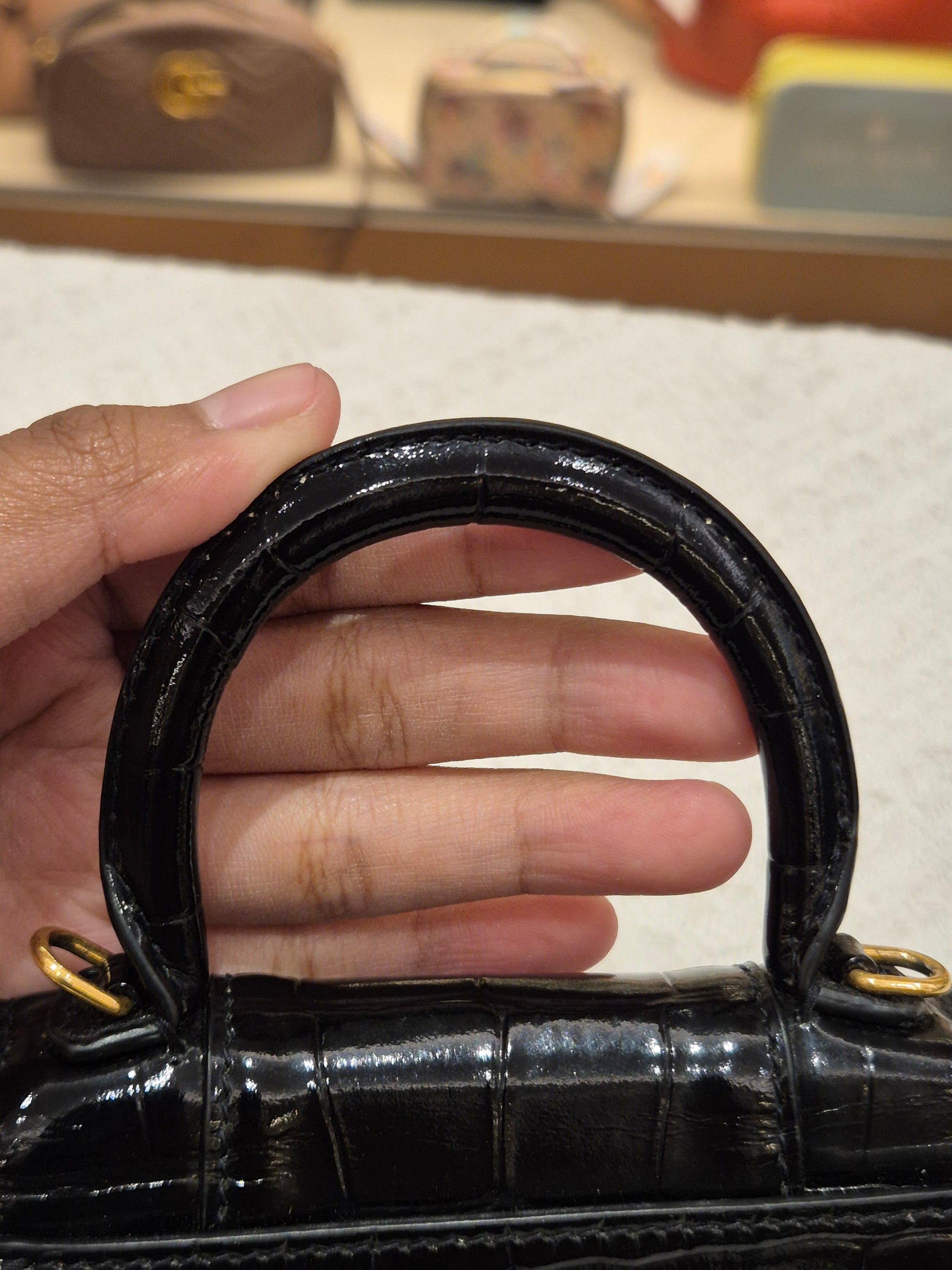 Balenciaga Hourglas Super Mini Croco