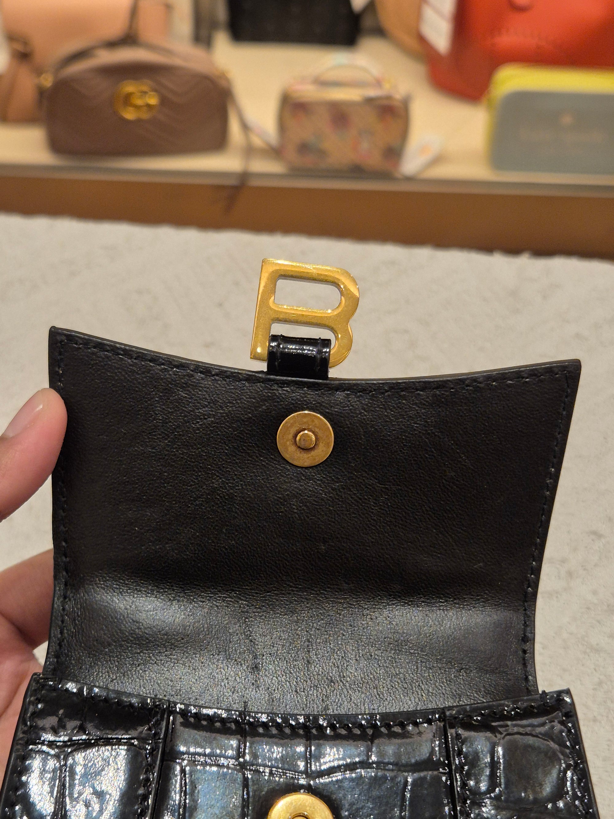 Balenciaga Hourglas Super Mini Croco