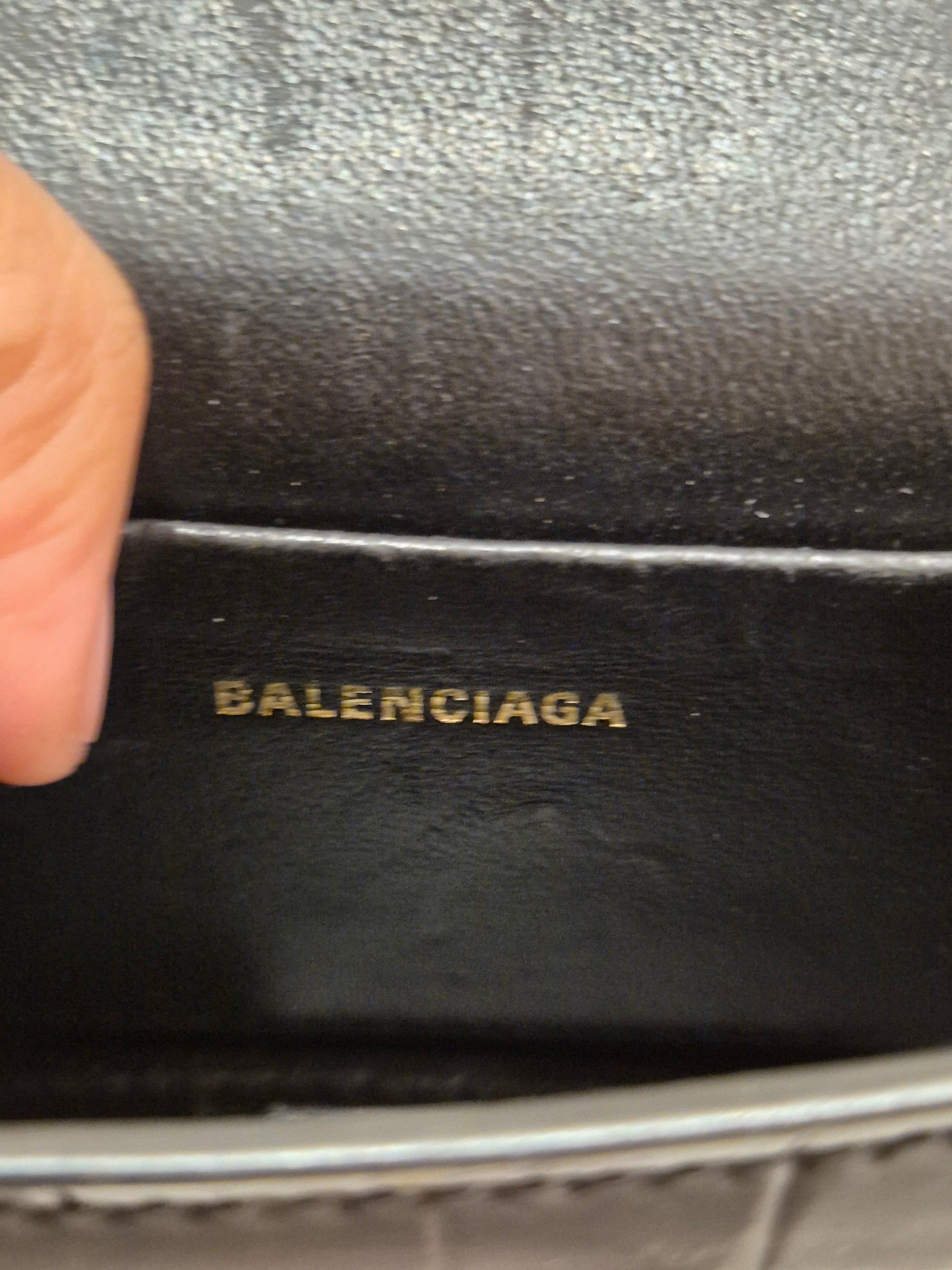 Balenciaga Hourglas Super Mini Croco