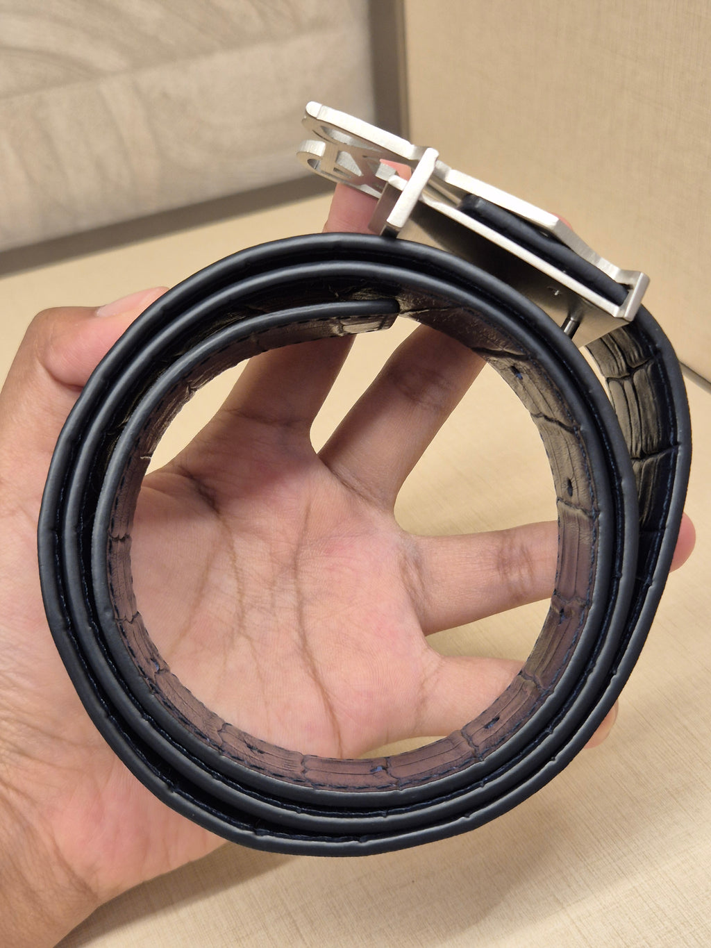 Braun Buffel Belt Croco Revisible