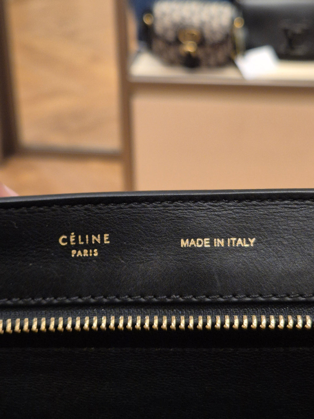 Celine Trapez Croco Black