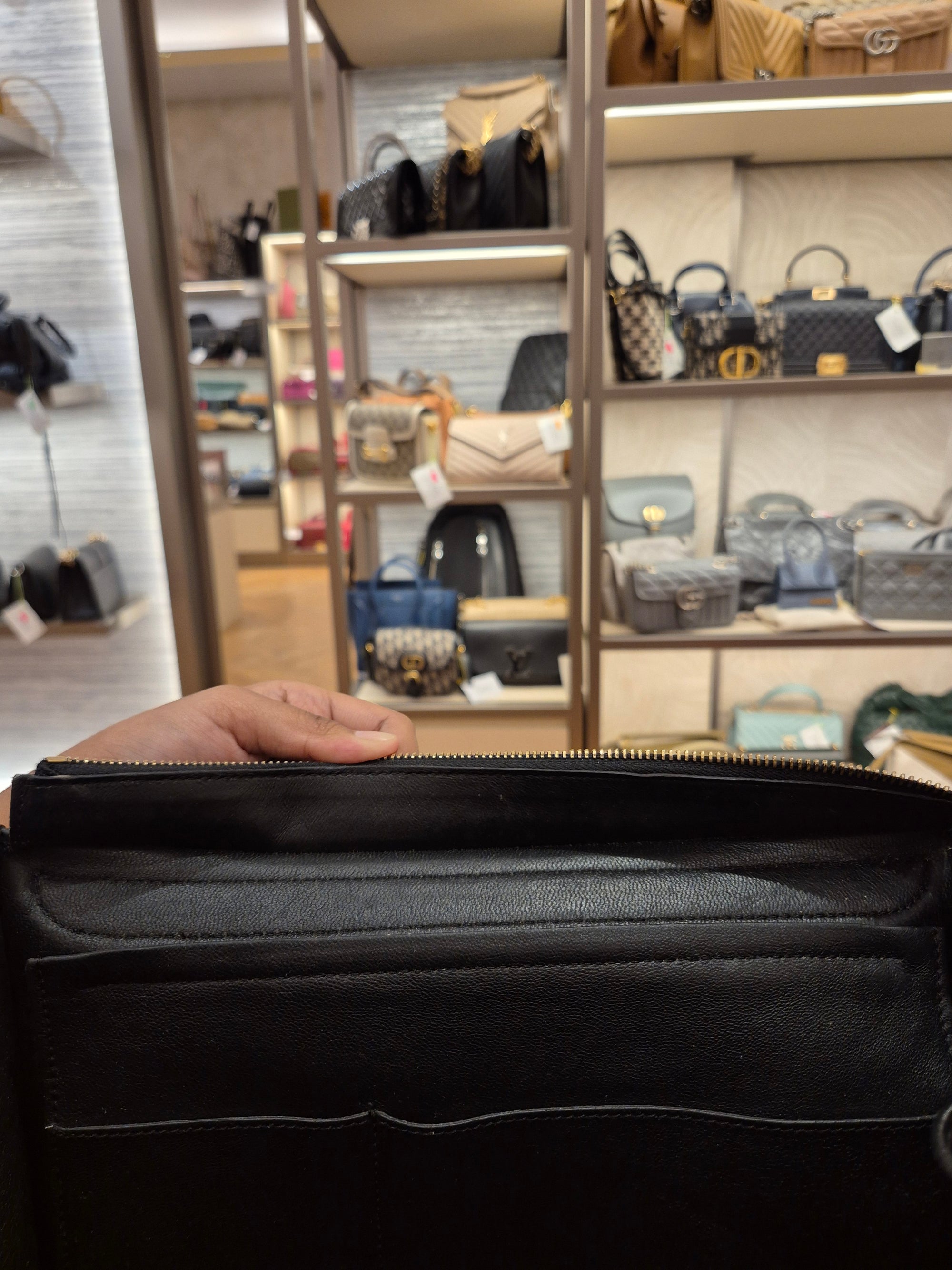 Celine Trapez Croco Black