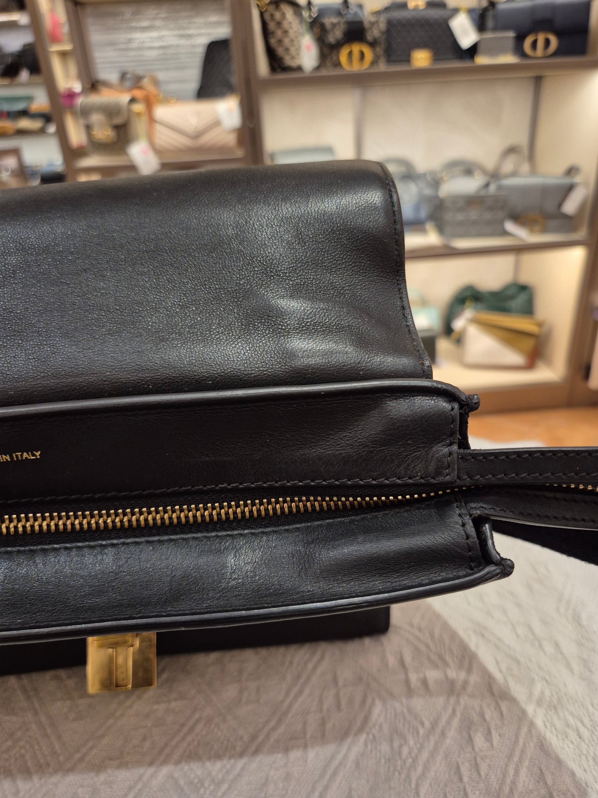 Celine Trapez Croco Black