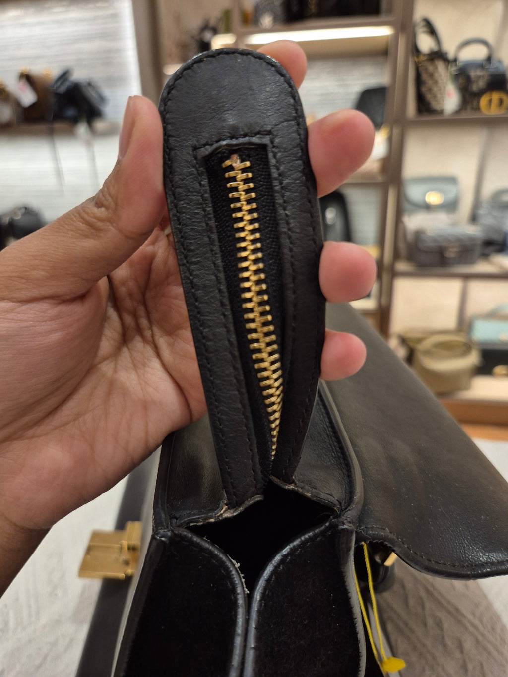 Celine Trapez Croco Black