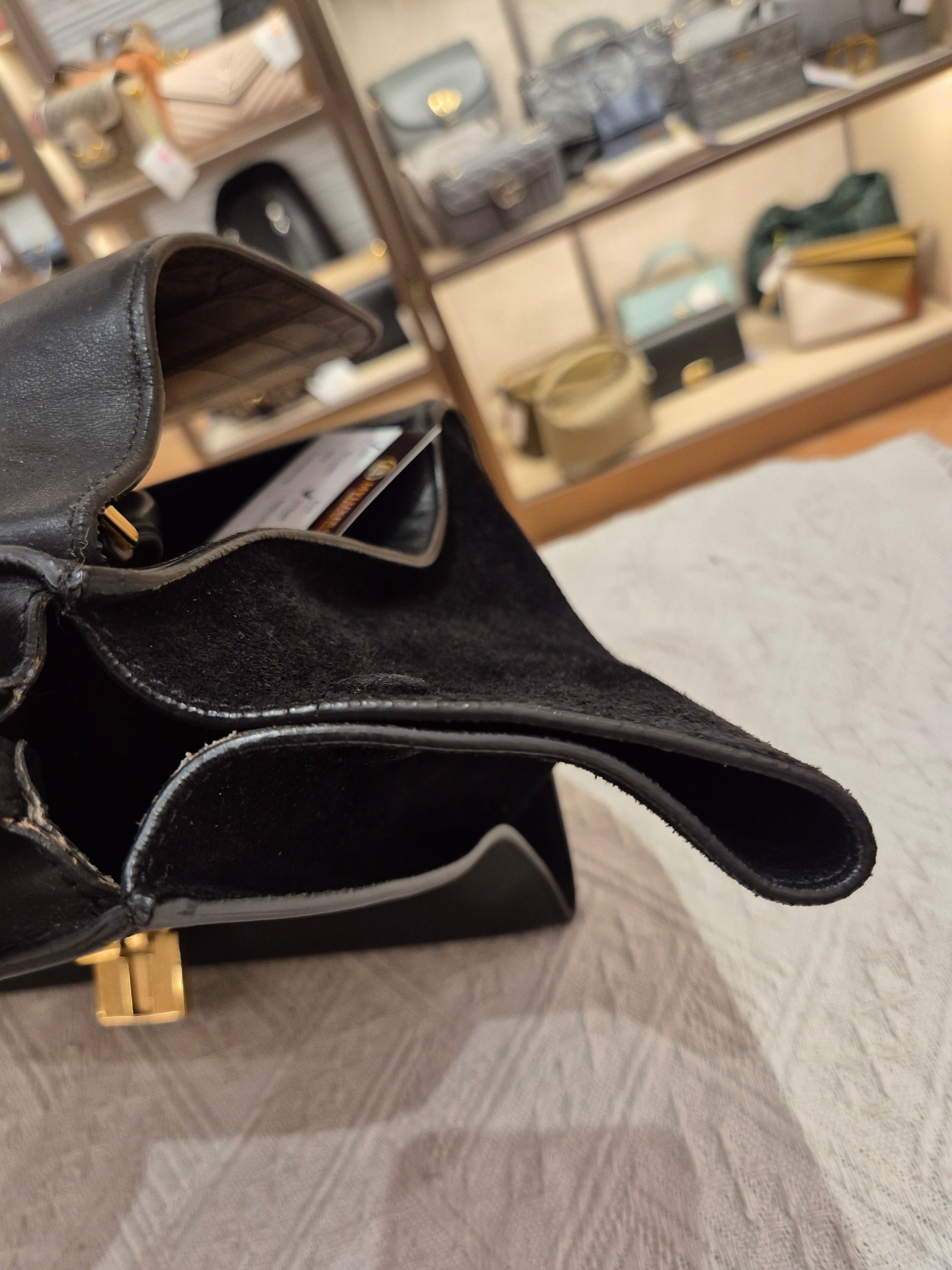 Celine Trapez Croco Black