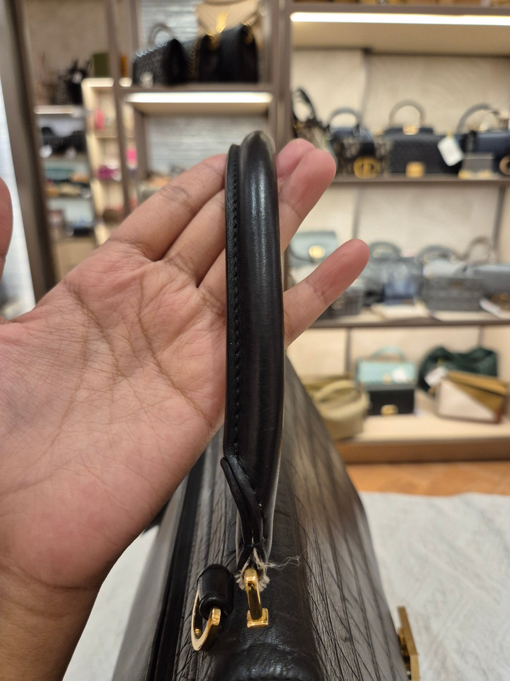 Celine Trapez Croco Black
