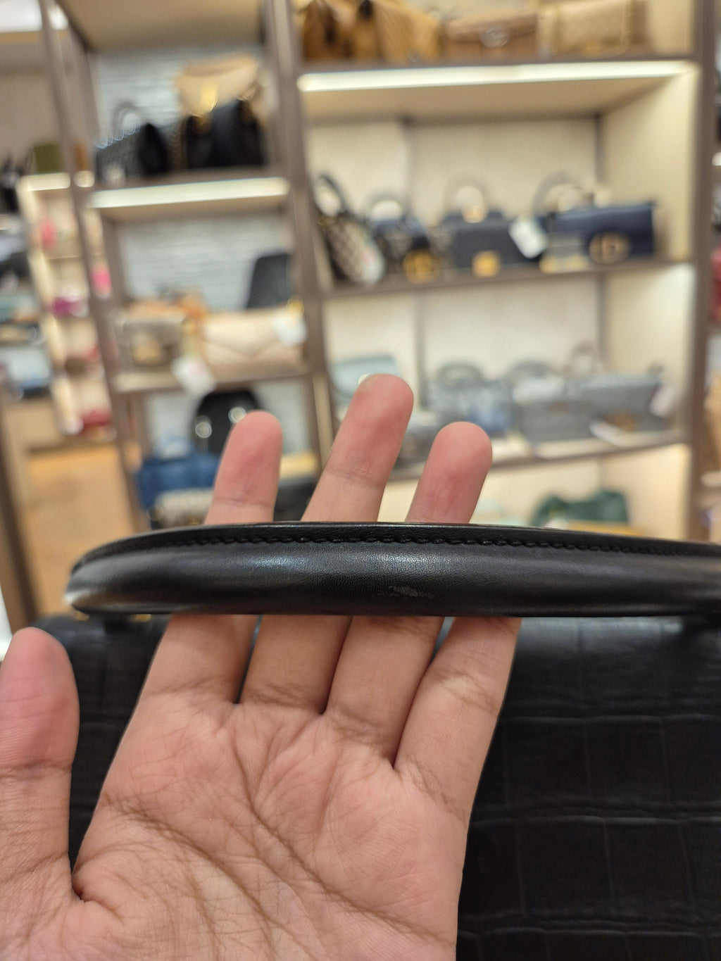 Celine Trapez Croco Black