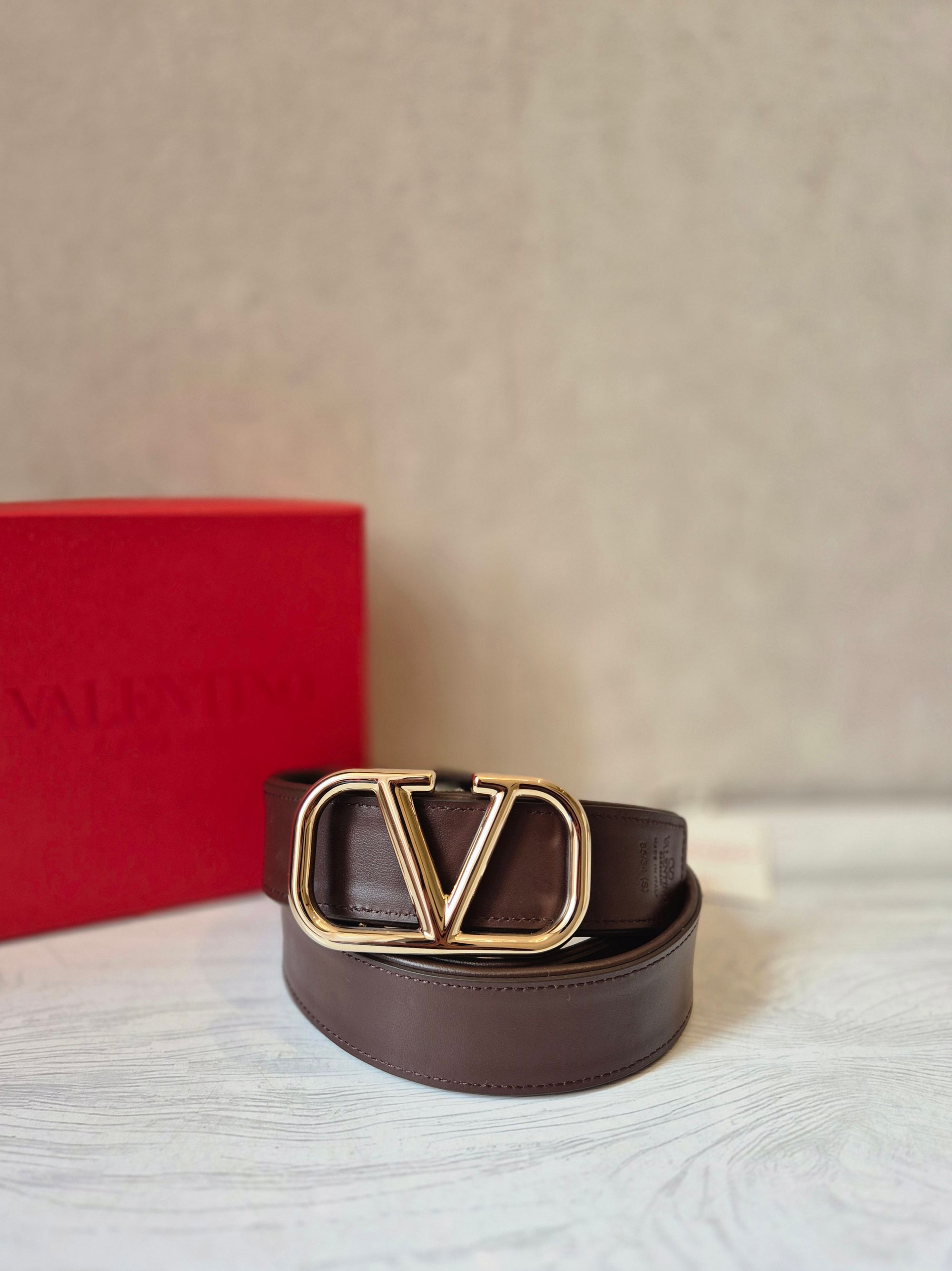 Valentino Belt Canvas V Logo