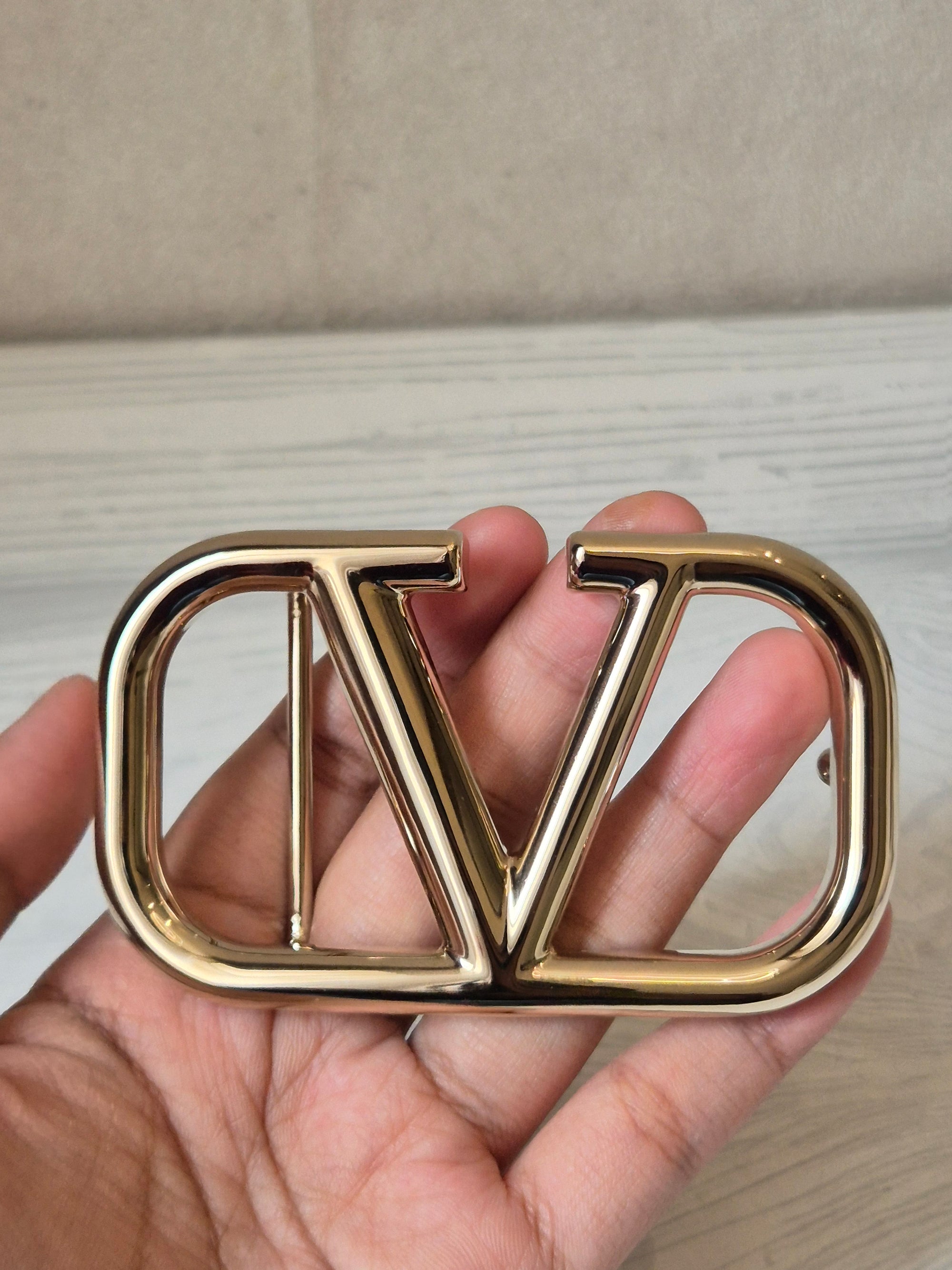 Valentino Belt Canvas V Logo