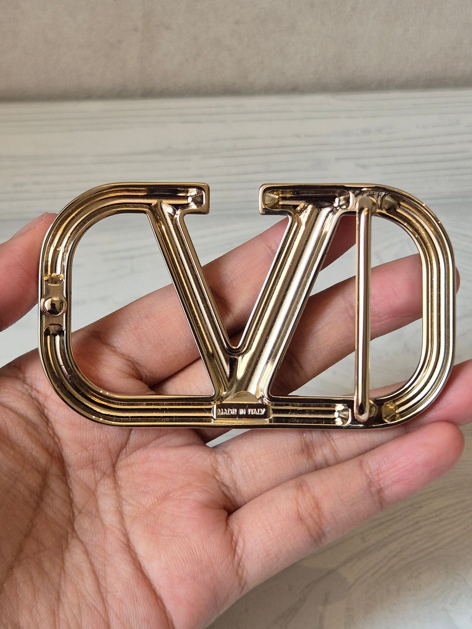 Valentino Belt Canvas V Logo