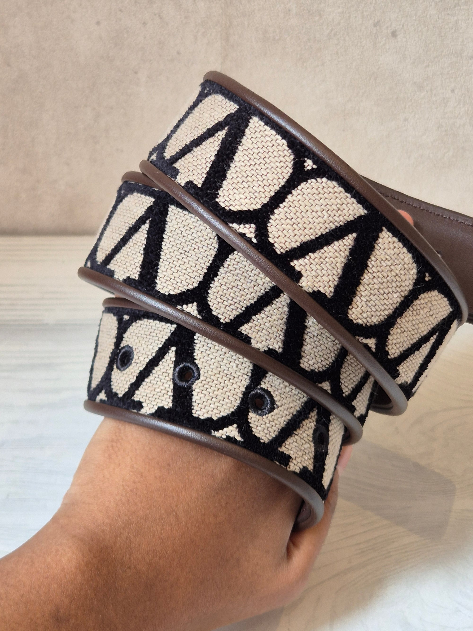 Valentino Belt Canvas V Logo