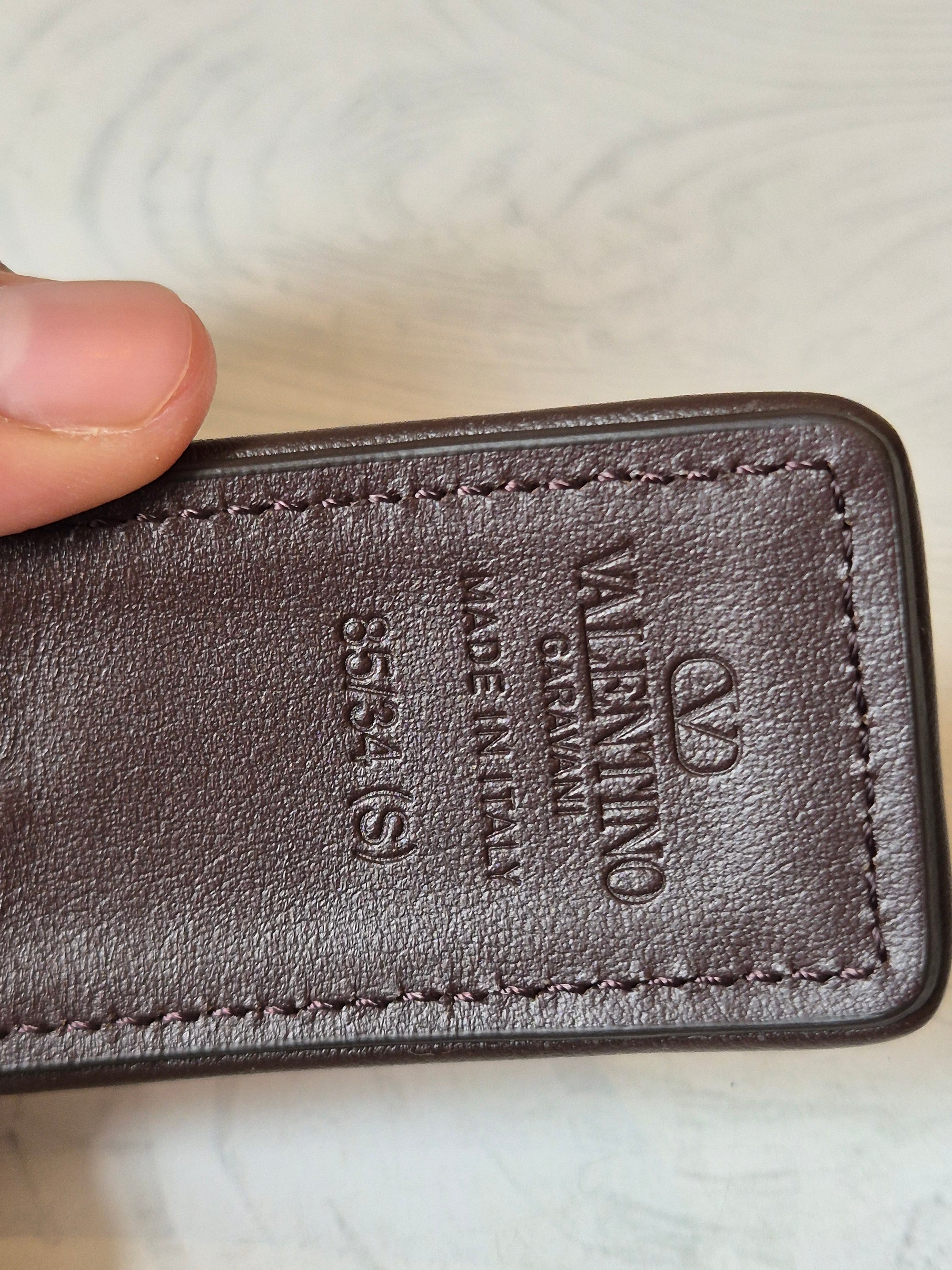 Valentino Belt Canvas V Logo