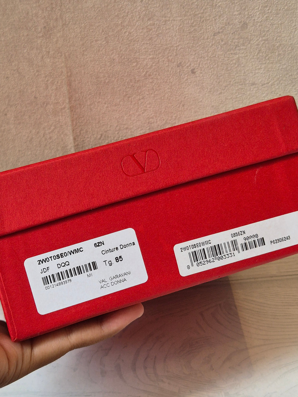 Valentino Belt Canvas V Logo